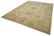 Handmade Wool Area Rug – Tebriz Classic Beige Cotton Wool 12x16 Large Rug