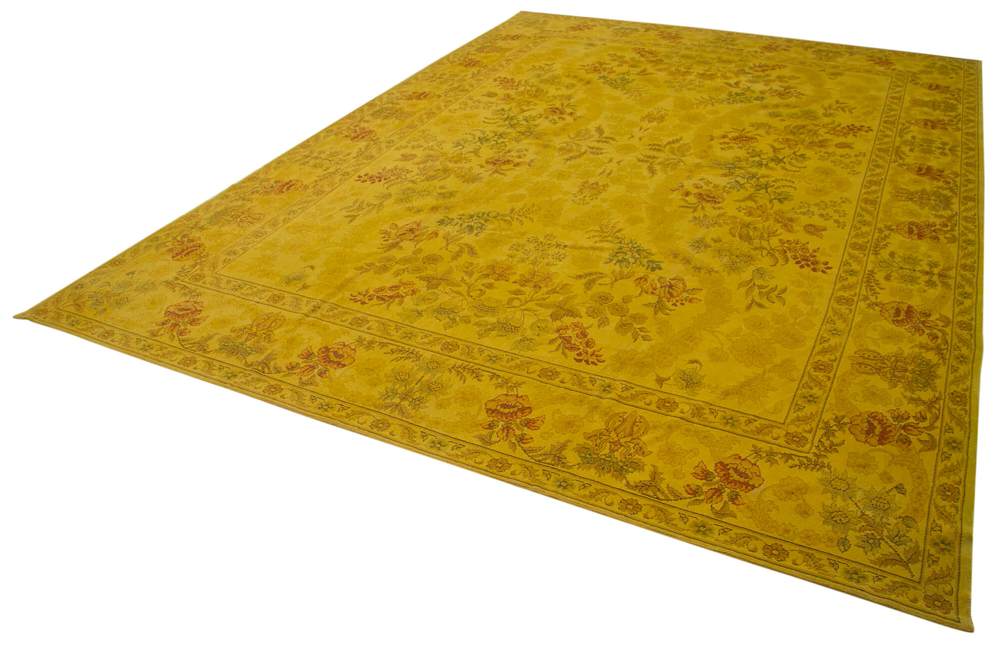 Handmade Wool Area Rug – Classic Yellow Cotton Wool Rug 12'x16' | Agacan