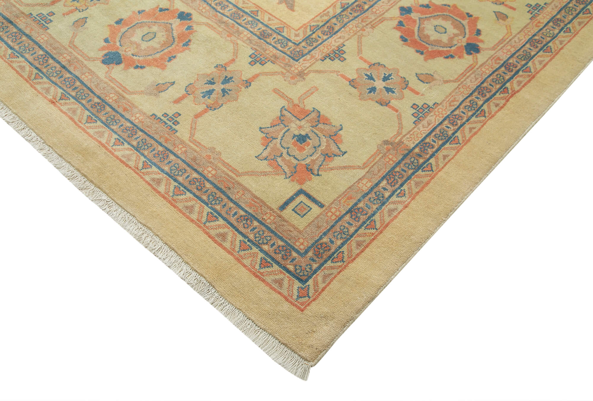 Handmade Wool Area Rug – Tebriz Classic Beige 13'3'' x 19'7'' Cotton Wool Blend