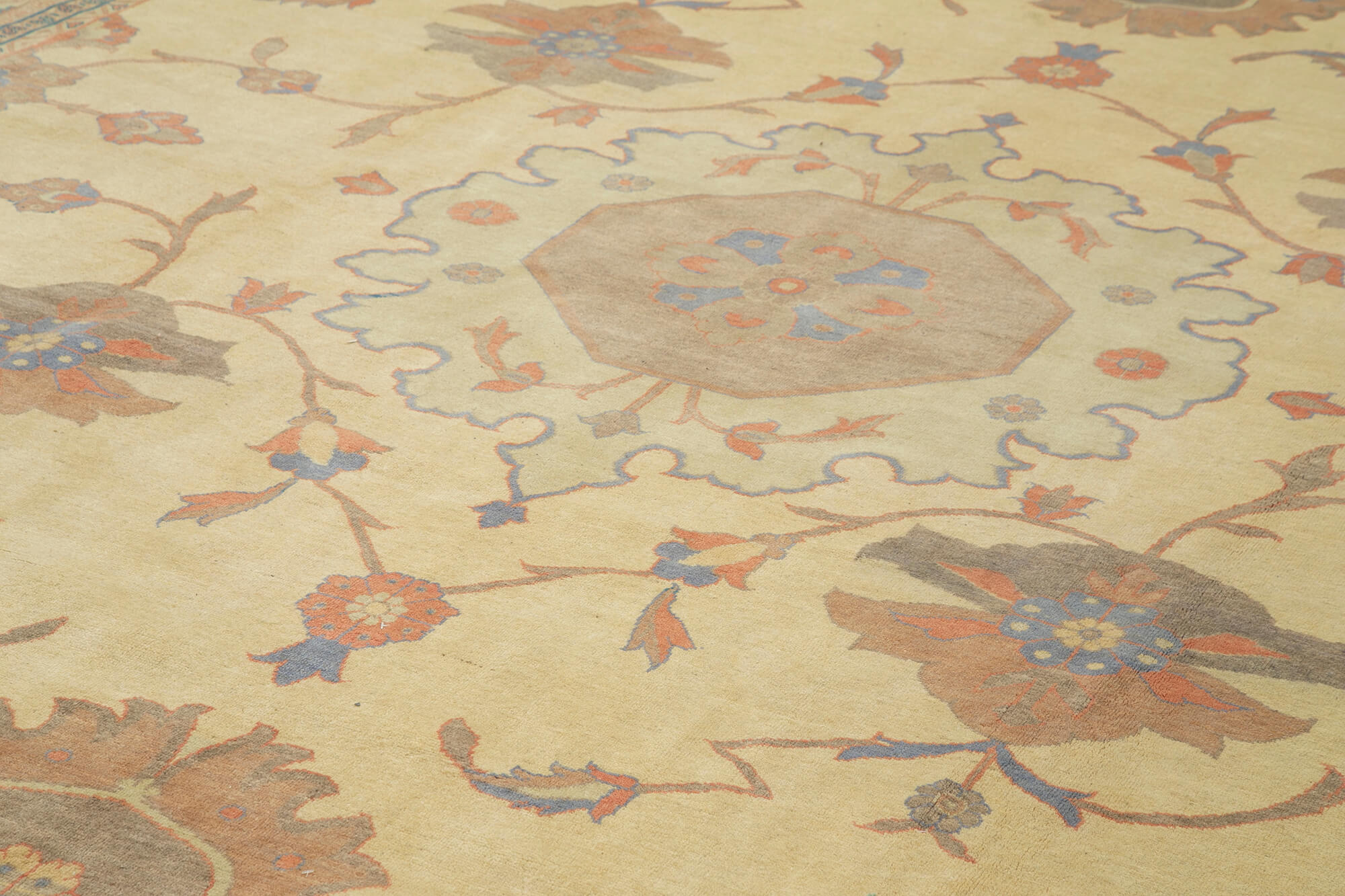 Handmade Wool Area Rug – Tebriz Classic Beige 13'3'' x 19'7'' Cotton Wool Blend