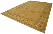 Handmade Wool Area Rug – Tebriz Orange Classic Cotton Wool Rug 10'3''x15'5''