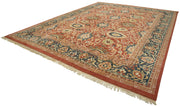 Handmade Wool Area Rug – Classic Red Cotton Wool Handmade Vintage Carpet 12'3''x15'7''