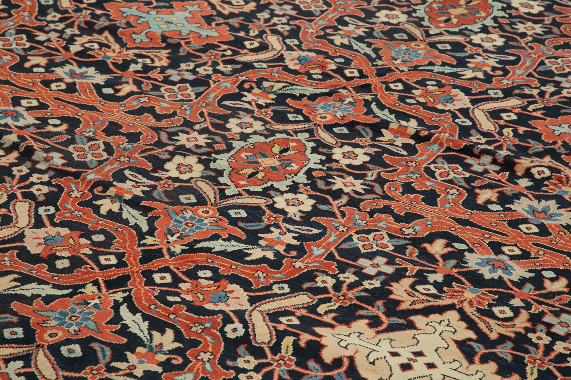 Handmade Wool Area Rug – Tebriz Brown Classic Cotton Wool Rug 13'9''x18'11''