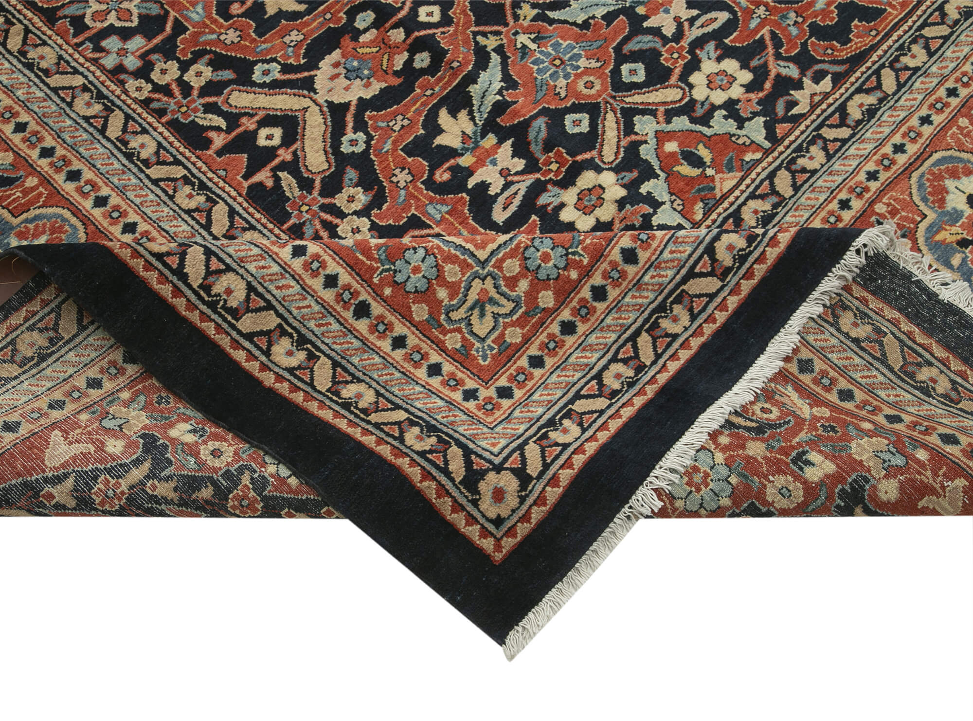 Handmade Wool Area Rug – Tebriz Brown Classic Cotton Wool Rug 13'9''x18'11''