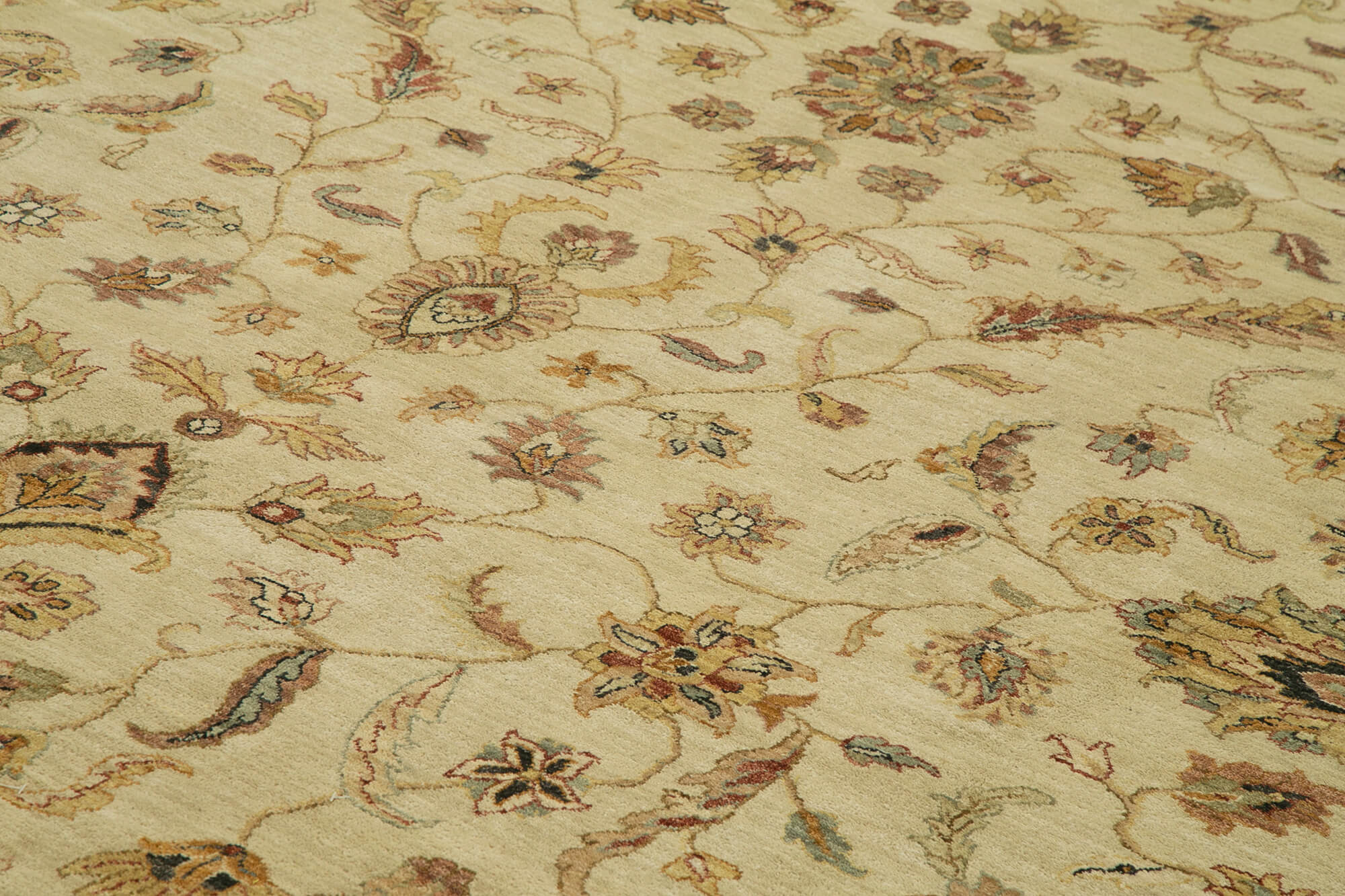 Handmade Wool Area Rug – Tebriz Classic Beige Cotton Wool Carpet 13'8''x19'11''