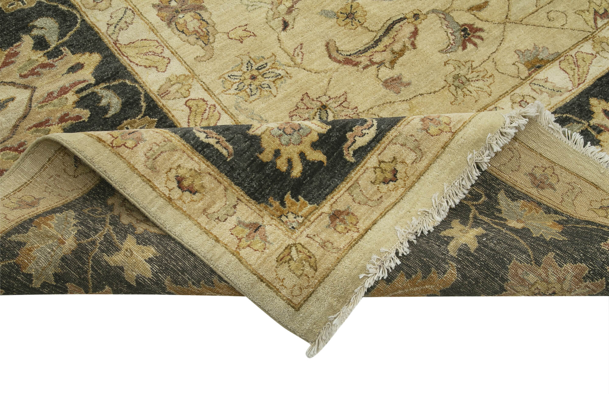 Handmade Wool Area Rug – Tebriz Classic Beige Cotton Wool Carpet 13'8''x19'11''