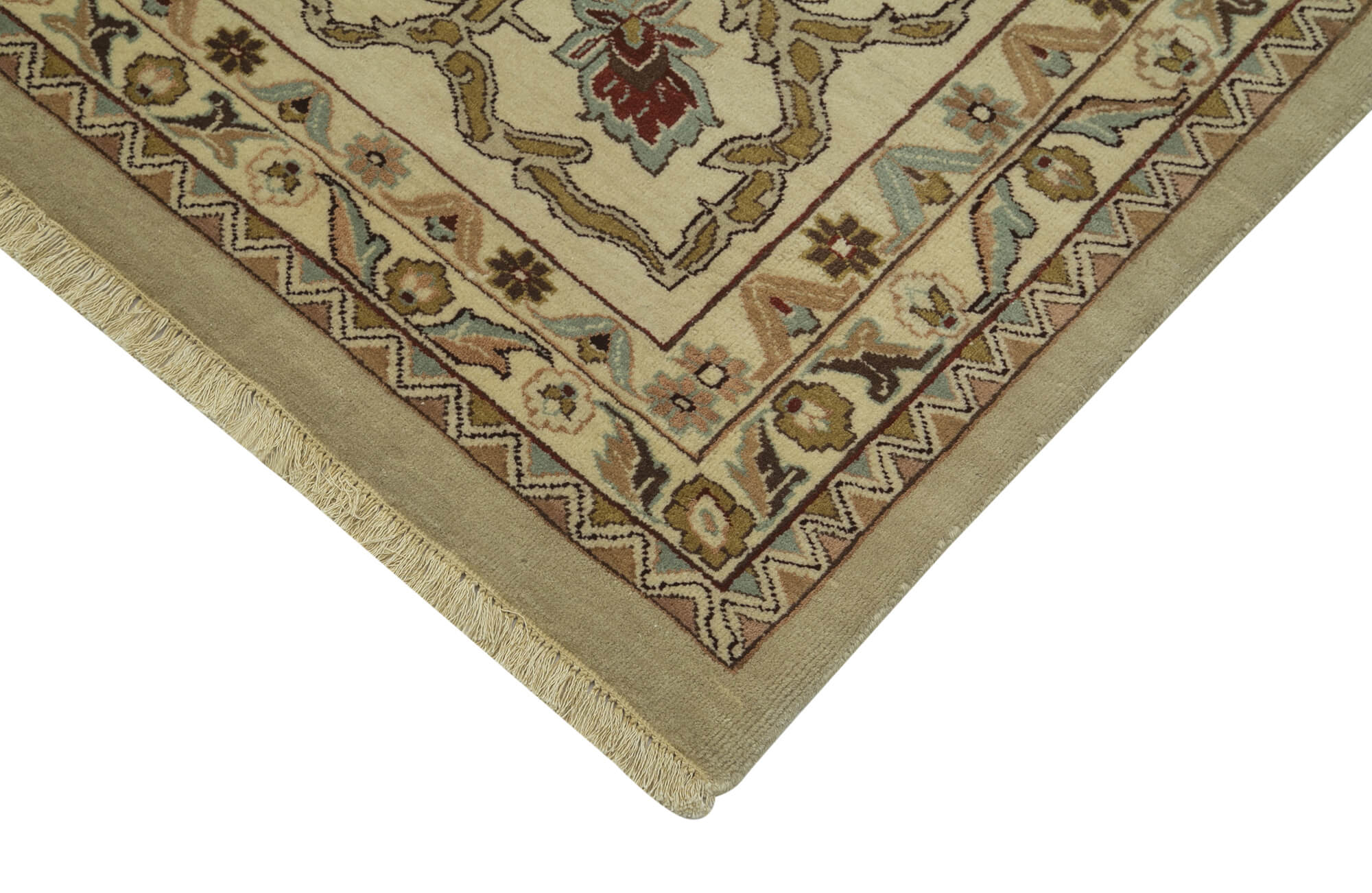 Handmade Wool Area Rug – Classic Beige Cotton Wool Rug 11'7''x17'9'' Large Living Room Carpet