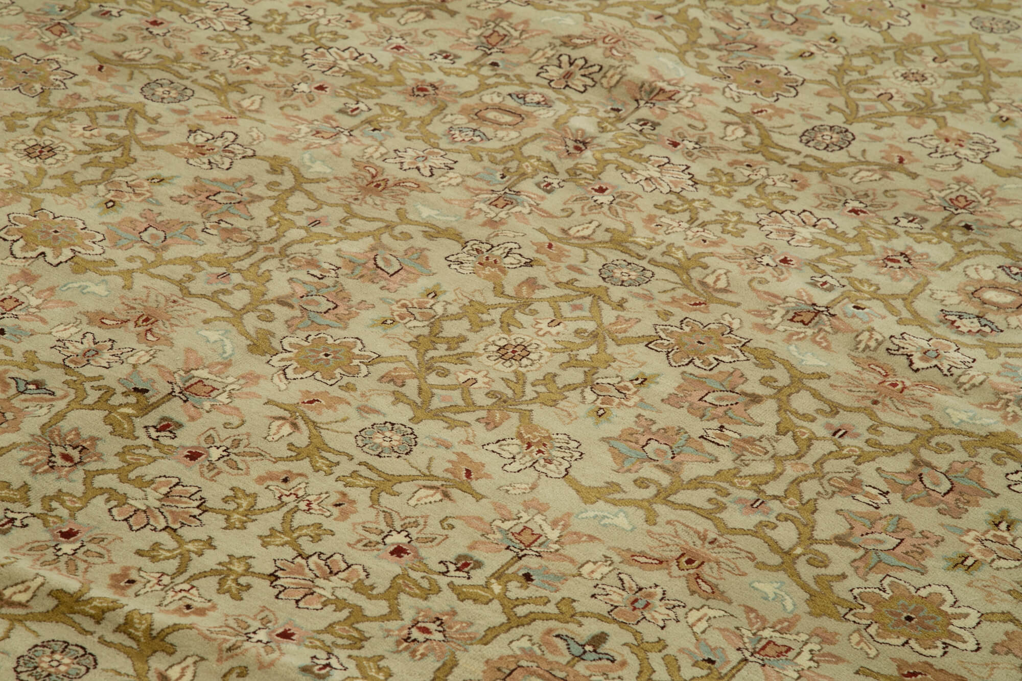 Handmade Wool Area Rug – Classic Beige Cotton Wool Rug 11'7''x17'9'' Large Living Room Carpet