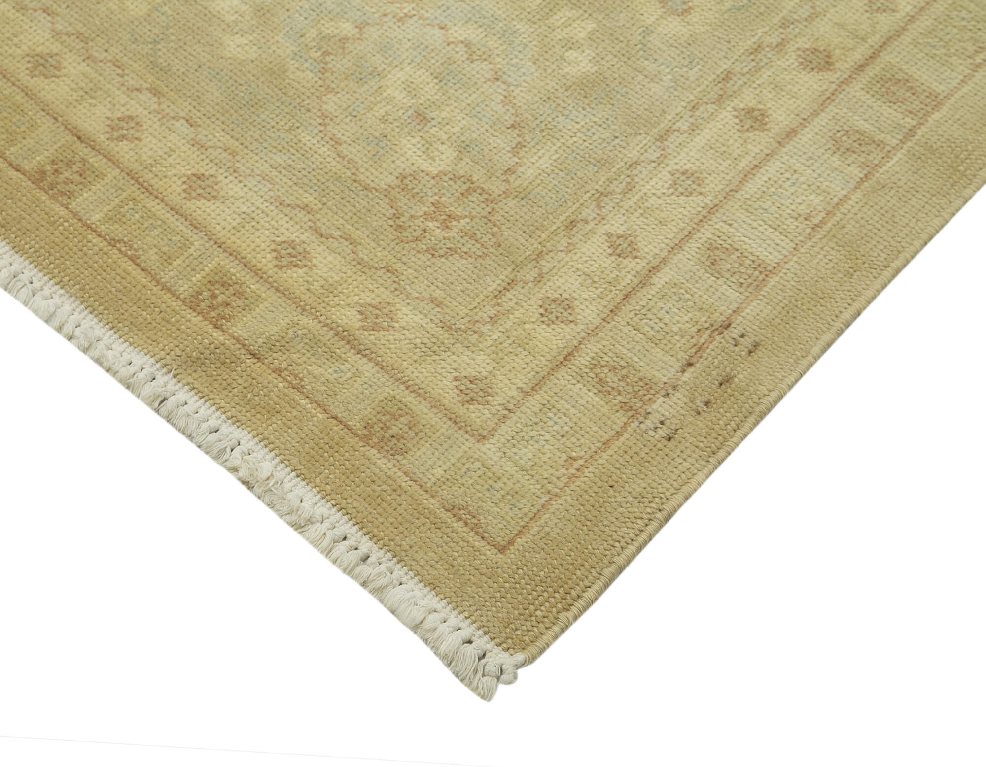 Handmade Wool Area Rug – Classic Beige Cotton Wool Rug 12'8''x17'9'' Durable Turkish Carpet