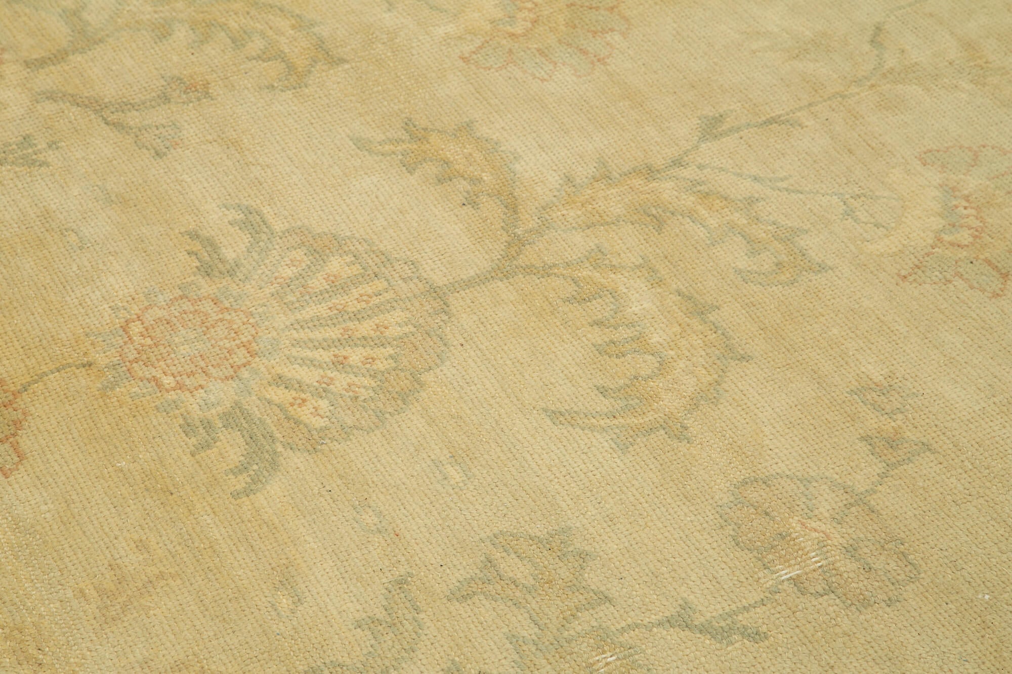 Handmade Wool Area Rug – Classic Beige Cotton Wool Rug 12'8''x17'9'' Durable Turkish Carpet