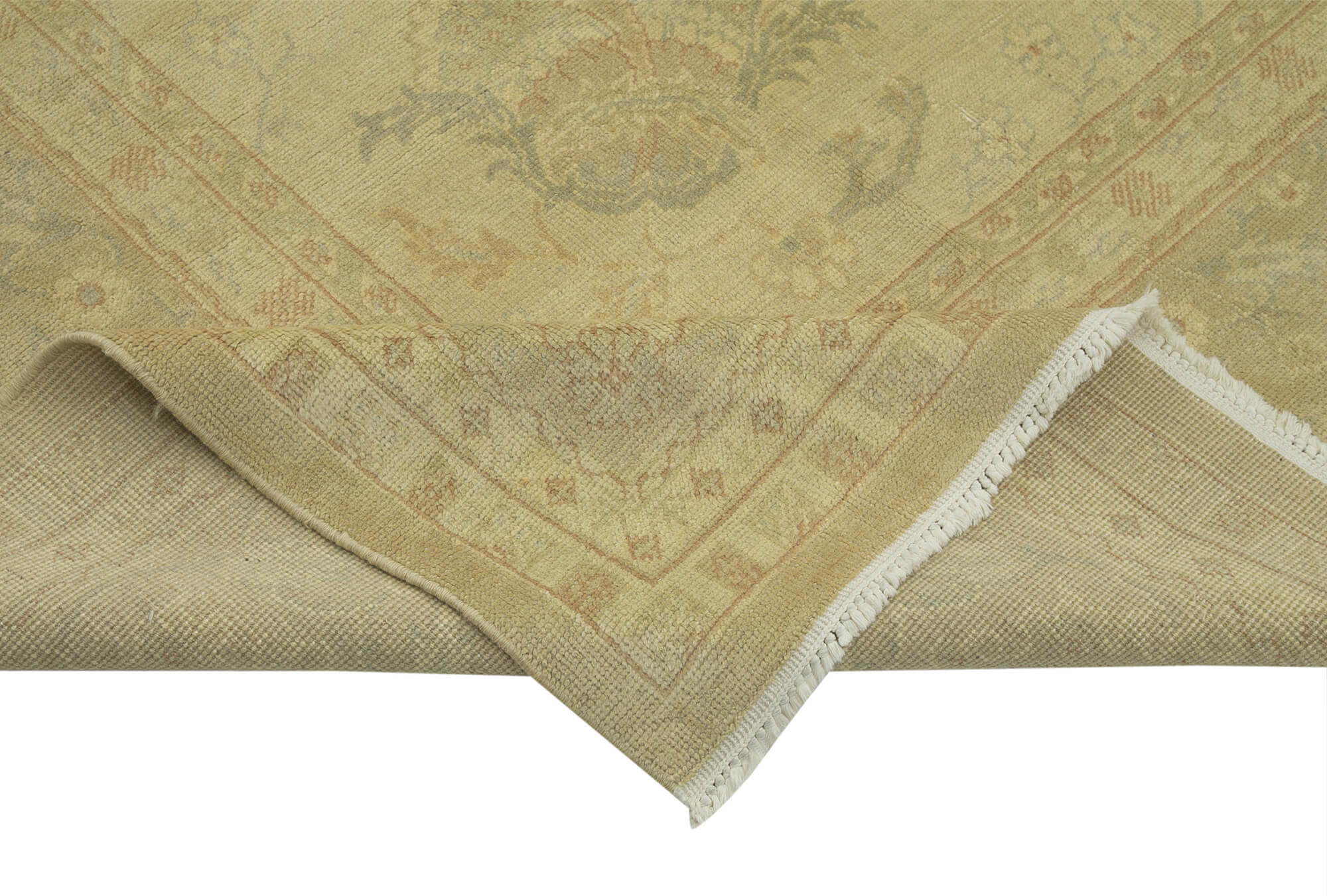 Handmade Wool Area Rug – Classic Beige Cotton Wool Rug 12'8''x17'9'' Durable Turkish Carpet