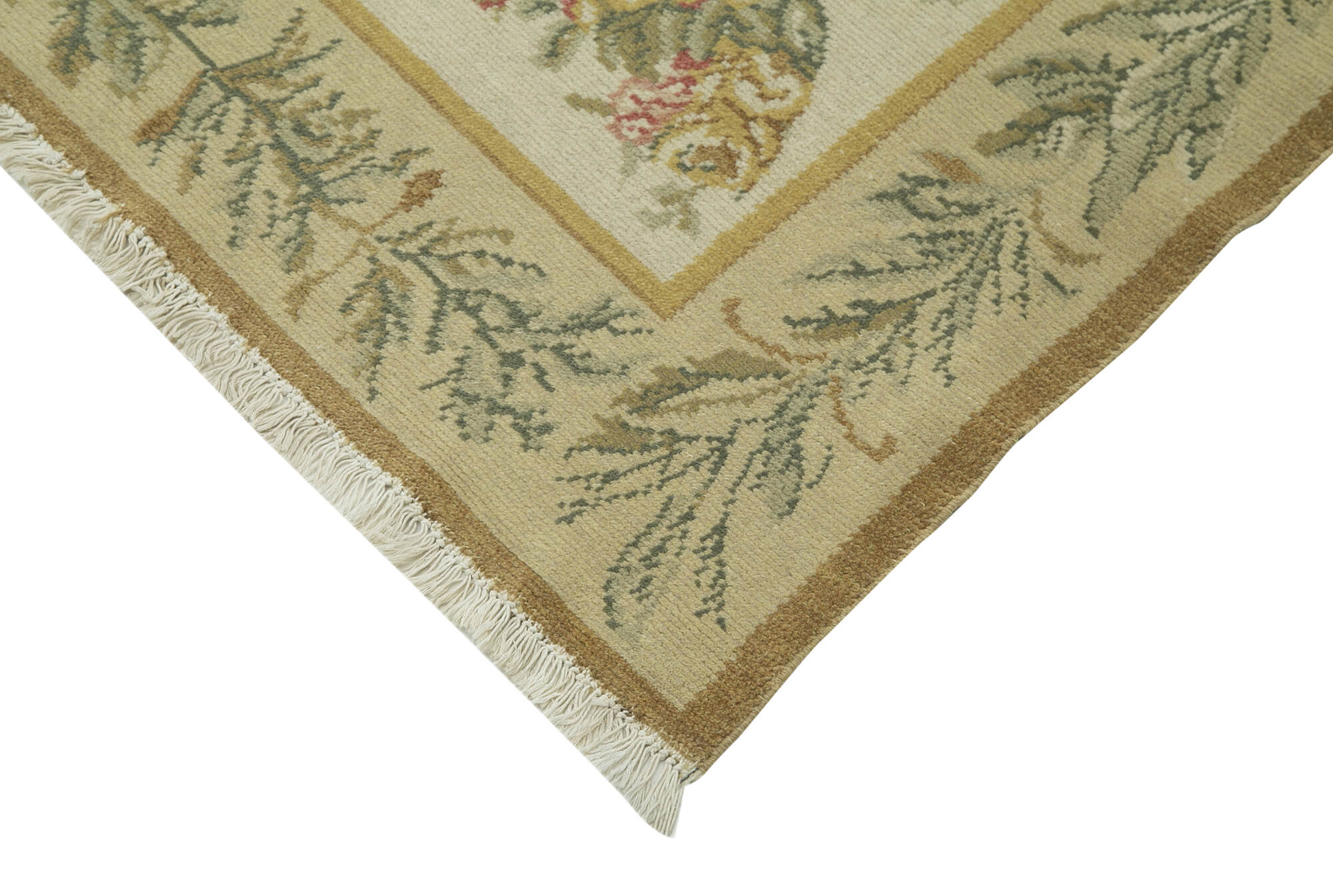 Handmade Wool Area Rug – Tebriz Classic Cotton Wool Beige Rug 12'x14'9''