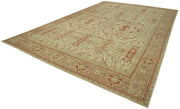 Handmade Wool Area Rug – Tebriz Beige Classic Cotton Wool Carpet 11'9''x18'4''