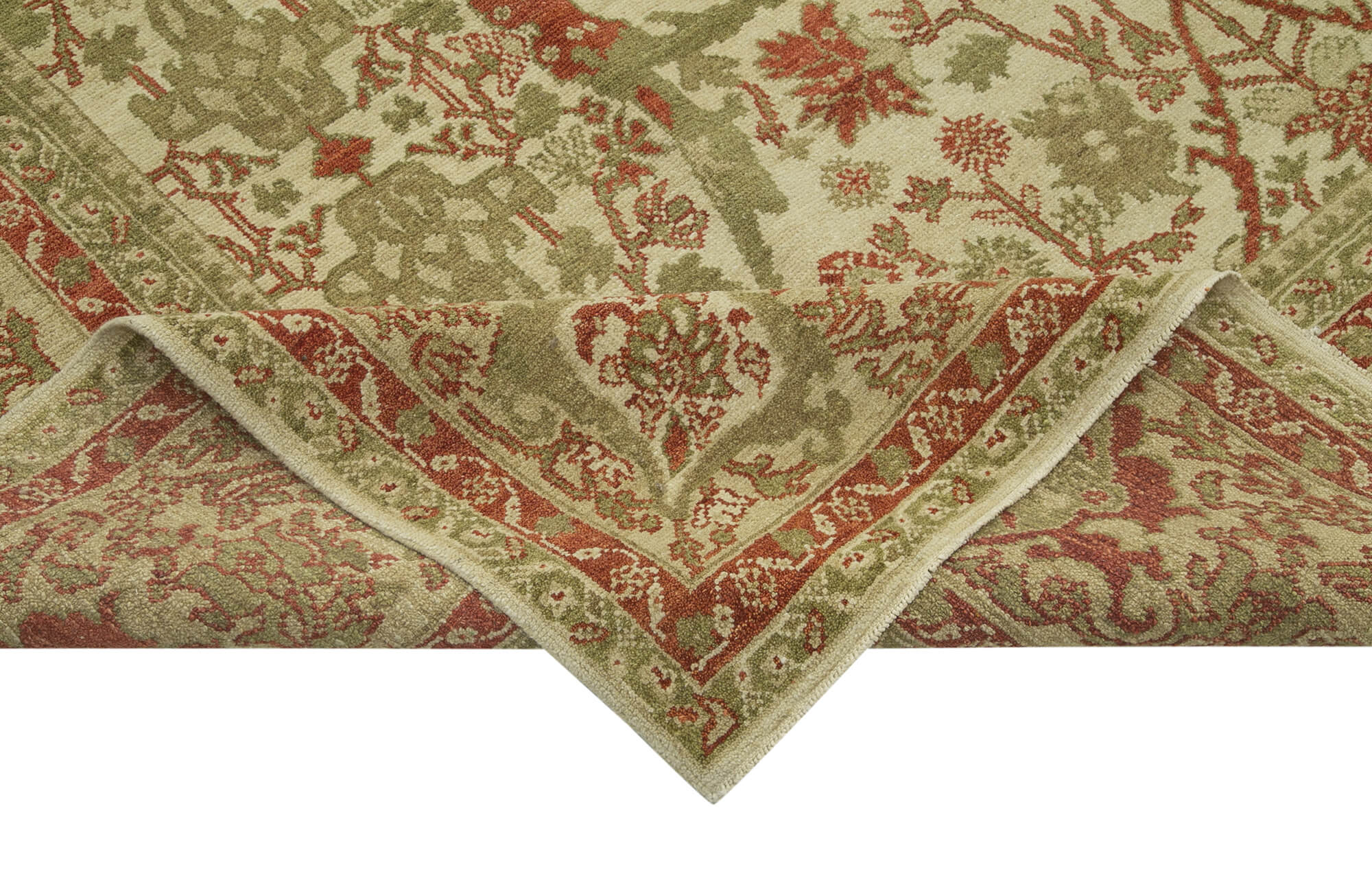 Handmade Wool Area Rug – Tebriz Beige Classic Cotton Wool Carpet 11'9''x18'4''