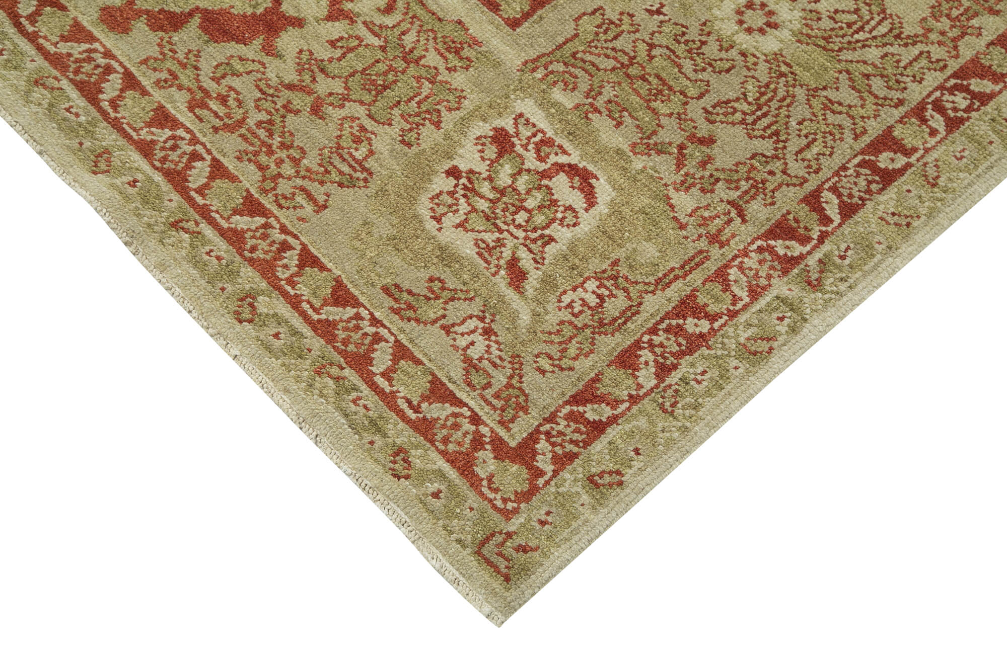 Handmade Wool Area Rug – Tebriz Classic Beige Cotton Wool Rug 12'2''x15'11''