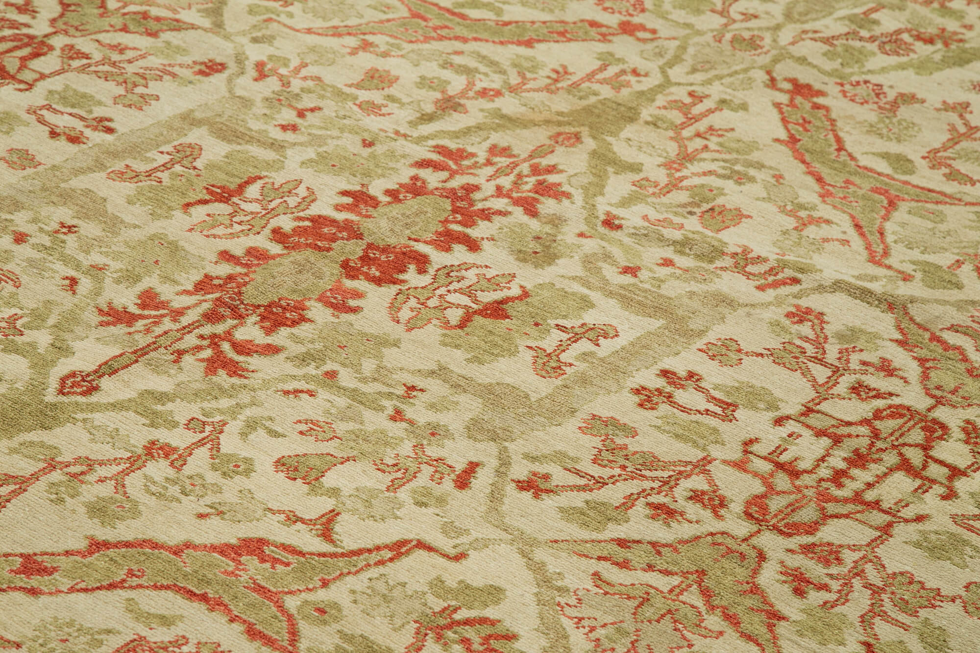 Handmade Wool Area Rug – Tebriz Classic Beige Cotton Wool Rug 12'2''x15'11''