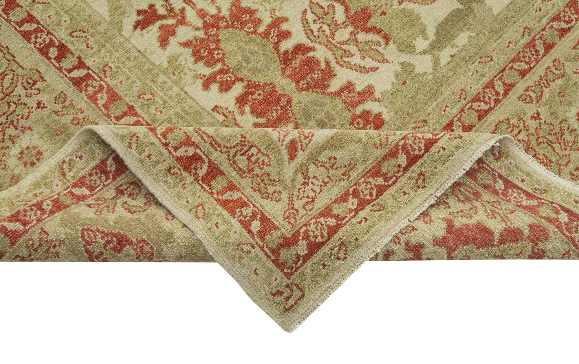 Handmade Wool Area Rug – Tebriz Classic Beige Cotton Wool Rug 12'2''x15'11''