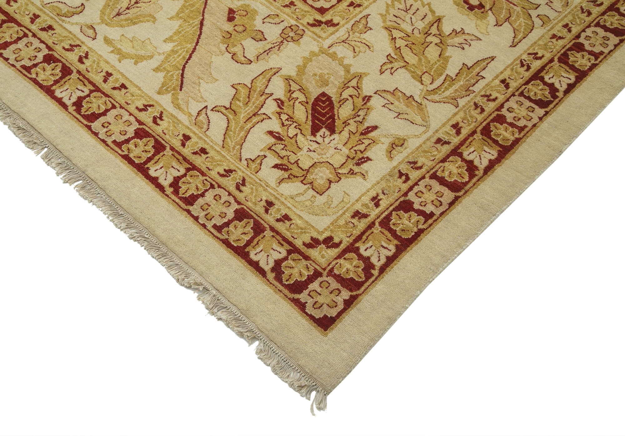 Handmade Wool Area Rug – Tebriz Classic Beige Cotton Wool Rug 12'1''x18'10''