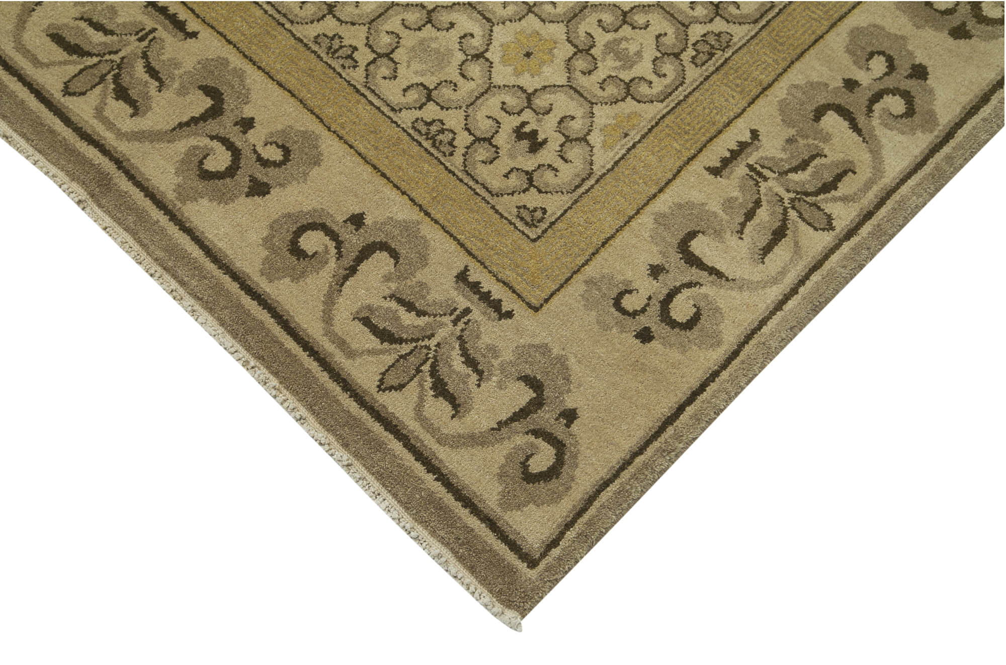 Handmade Wool Area Rug – Tebriz Classic Beige Cotton Wool Carpet 11'10''x18'1''