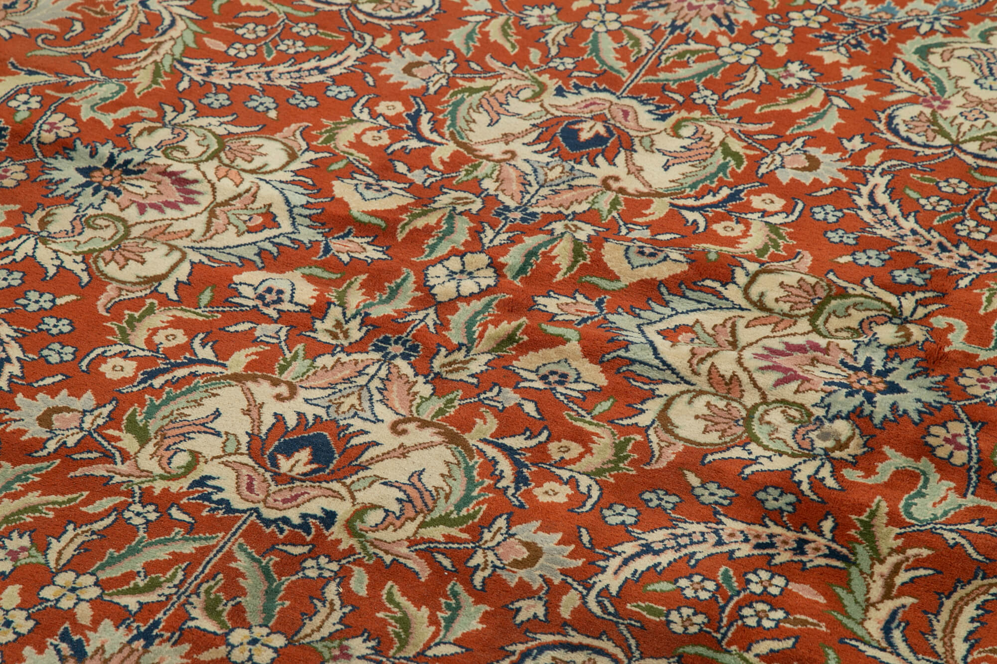 Handmade Wool Area Rug – Tebriz Classic Red Cotton Wool Rug 13'1''x19'9''