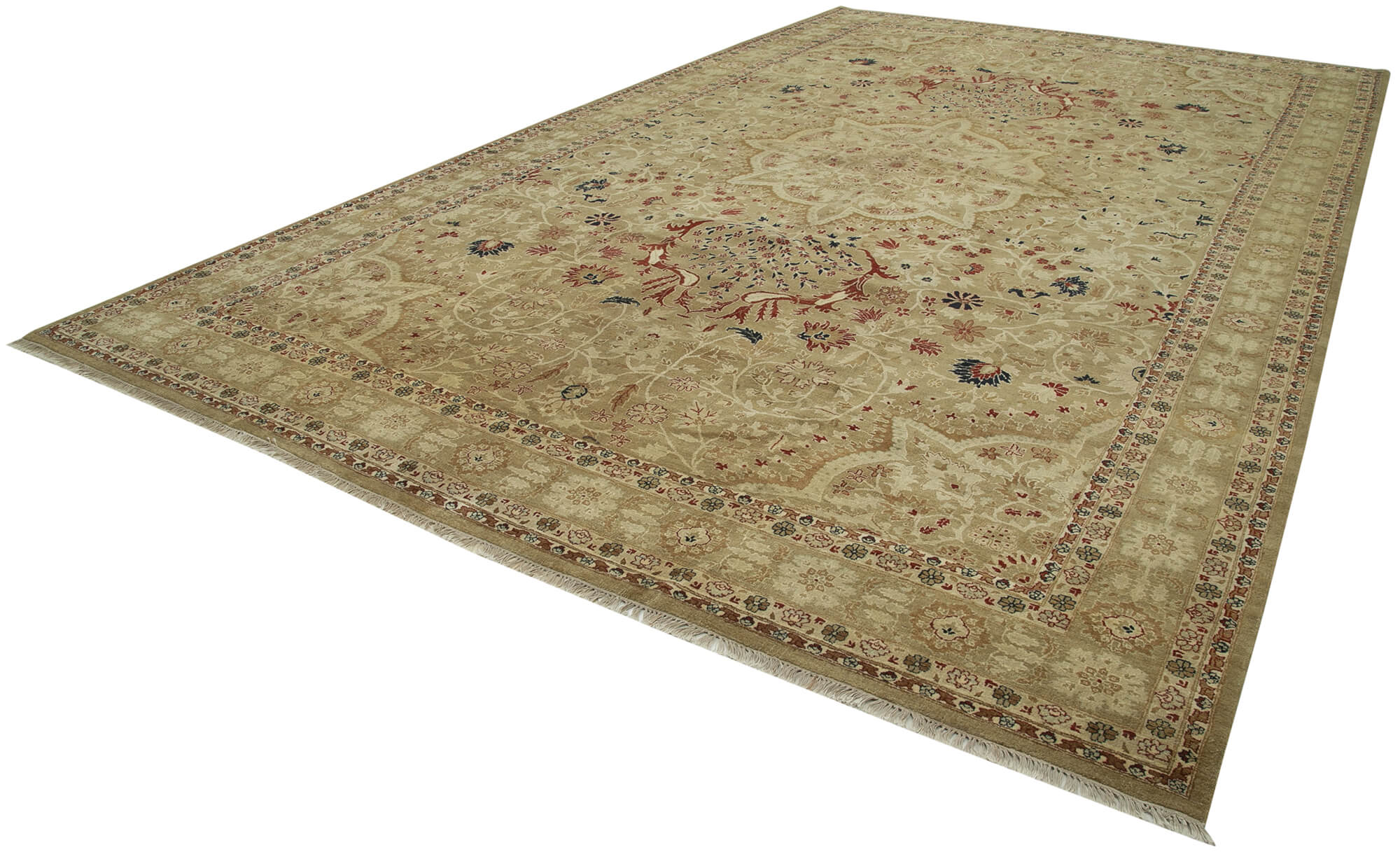 Handmade Wool Area Rug | Vintage Hand Knotted Rug – Soft Natural Fiber Cotton Wool Carpet