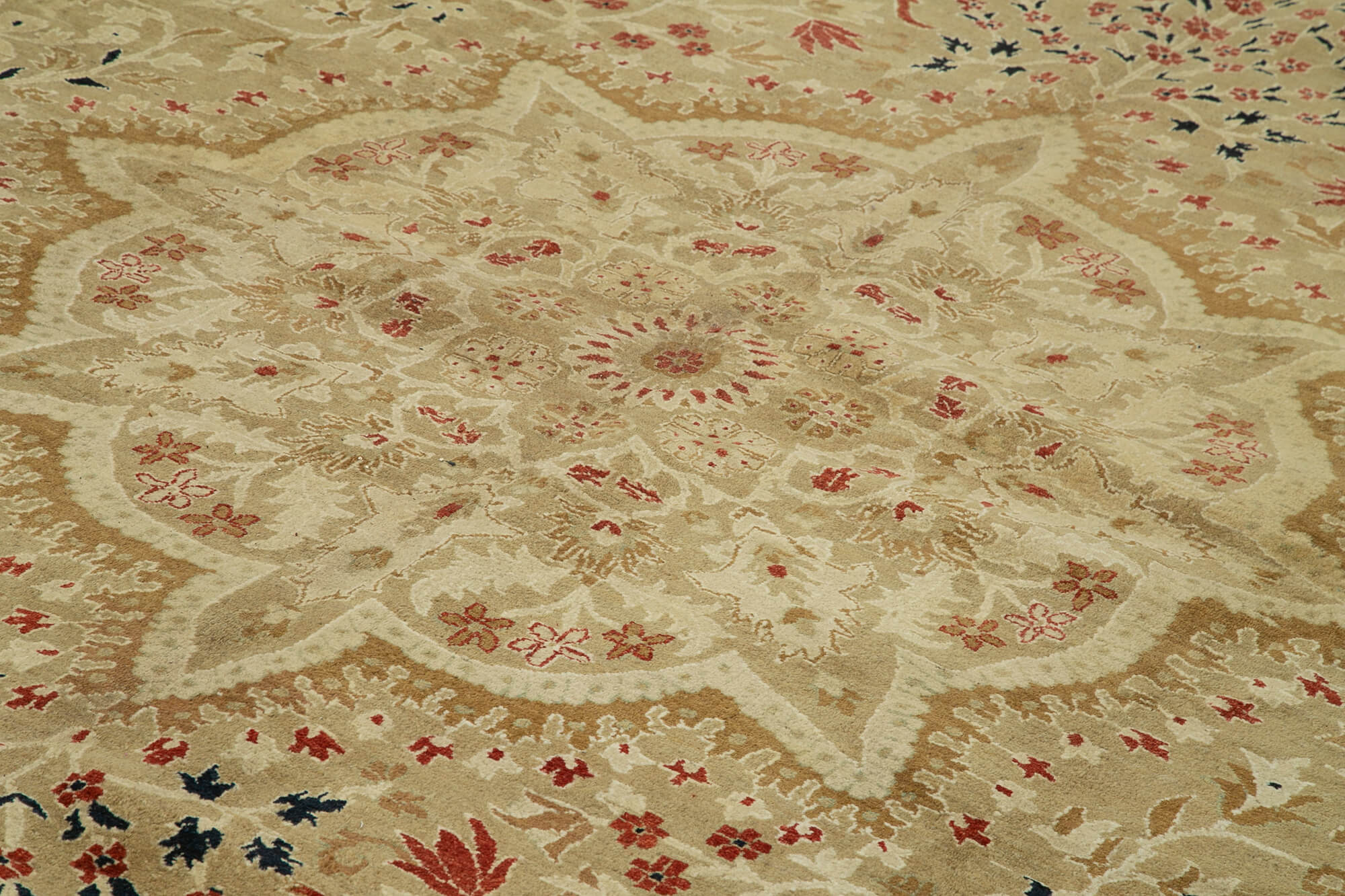 Handmade Wool Area Rug | Vintage Hand Knotted Rug – Soft Natural Fiber Cotton Wool Carpet