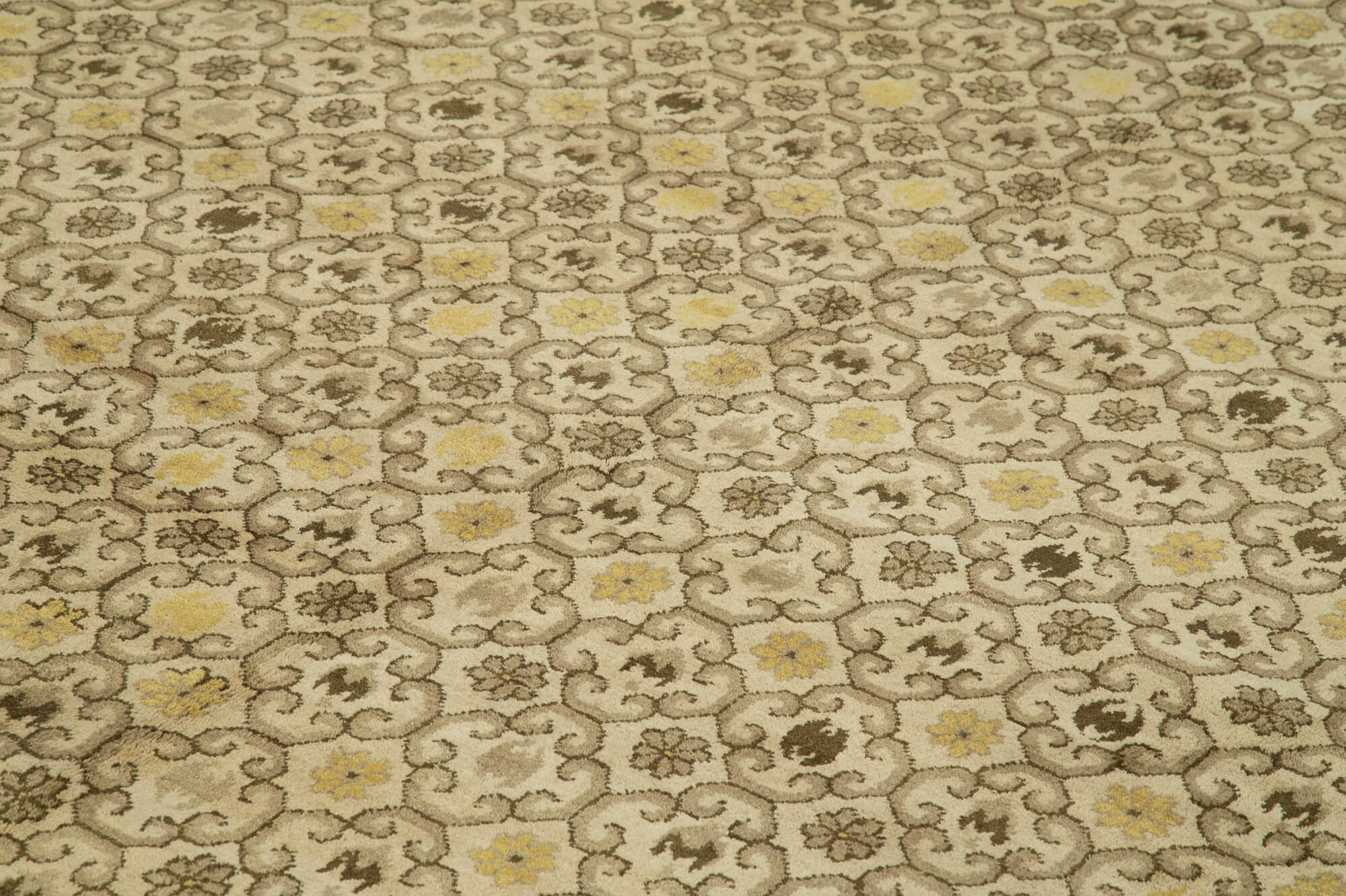 Handmade Area Rug – Classic Beige Turkish Hand Knotted Wool Cotton Carpet 11'10''x17'1''