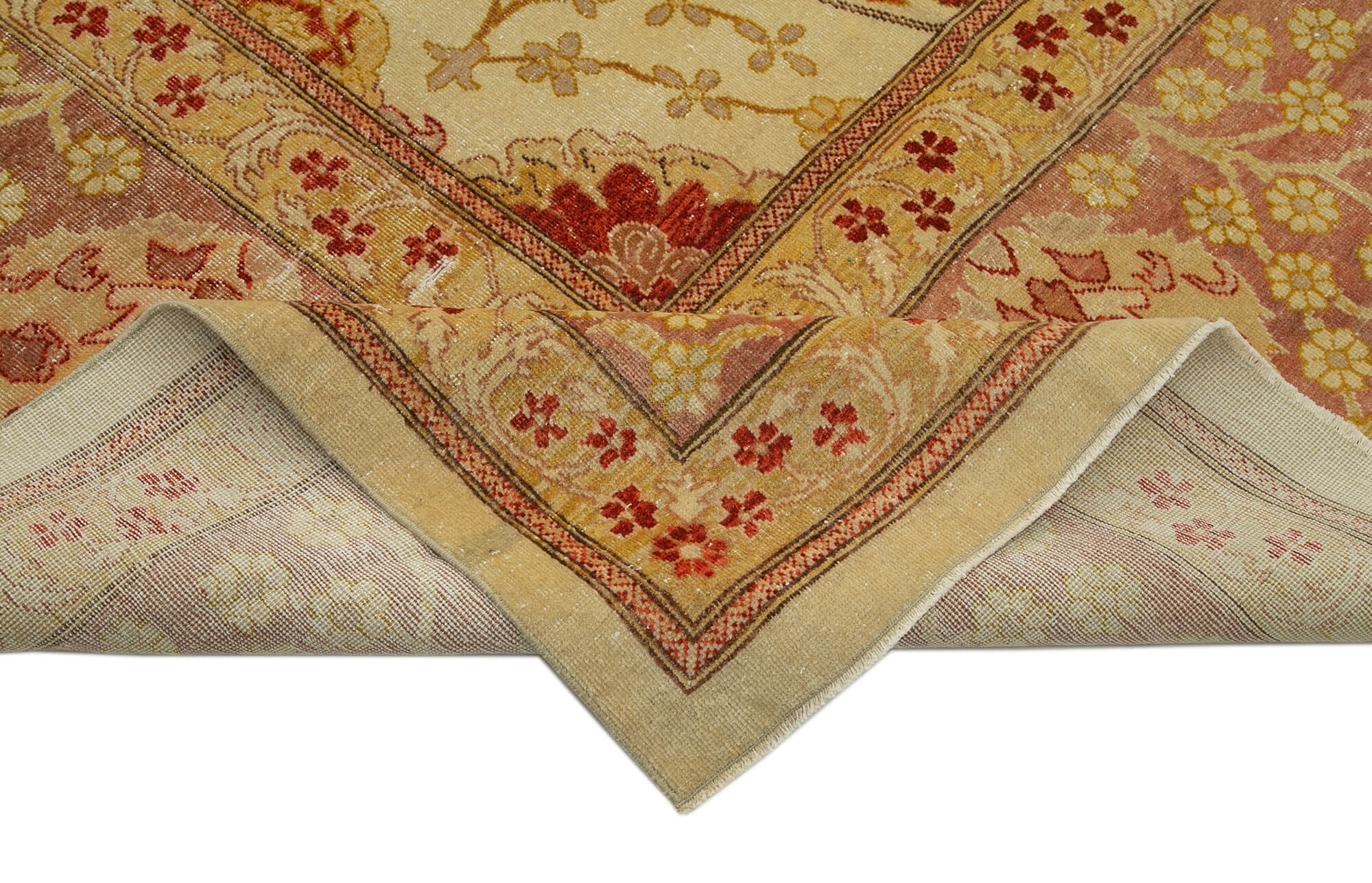 Handmade Wool Area Rug – Tebriz Beige Classic Cotton Rug 13'3''x17'11''