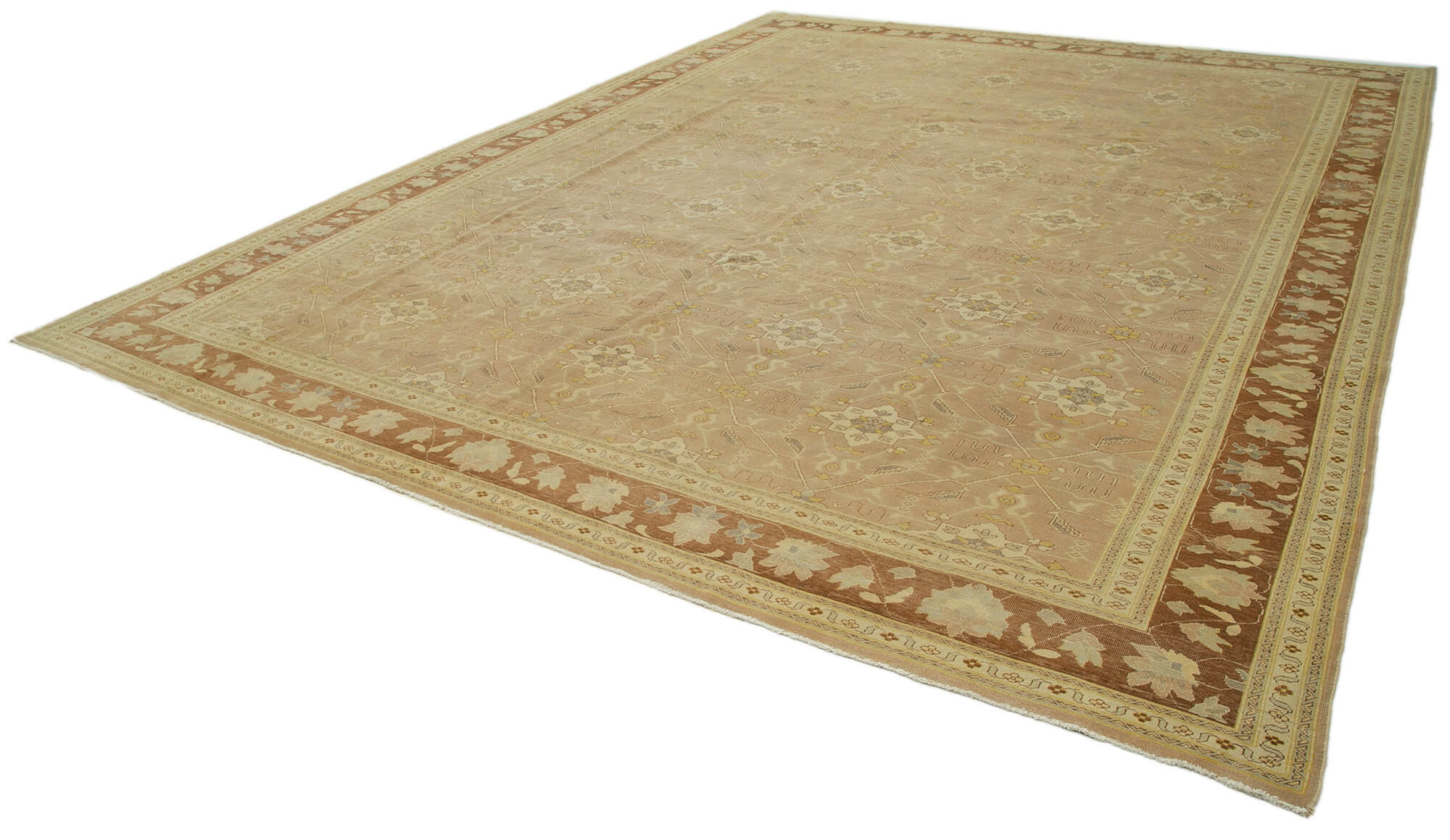 Handmade Wool Area Rug – Classic Beige Cotton Wool Rug 11'11''x14'10'' by Agacan