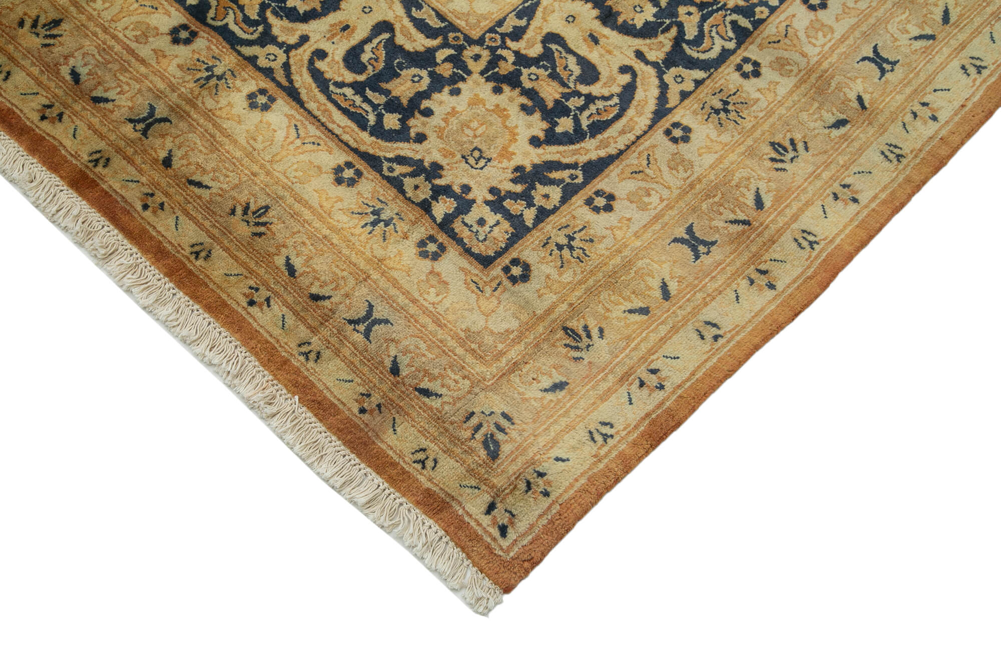 Handmade Wool Area Rug – Classic Orange Vintage Hand Knotted Rug 12'11''x17'11''