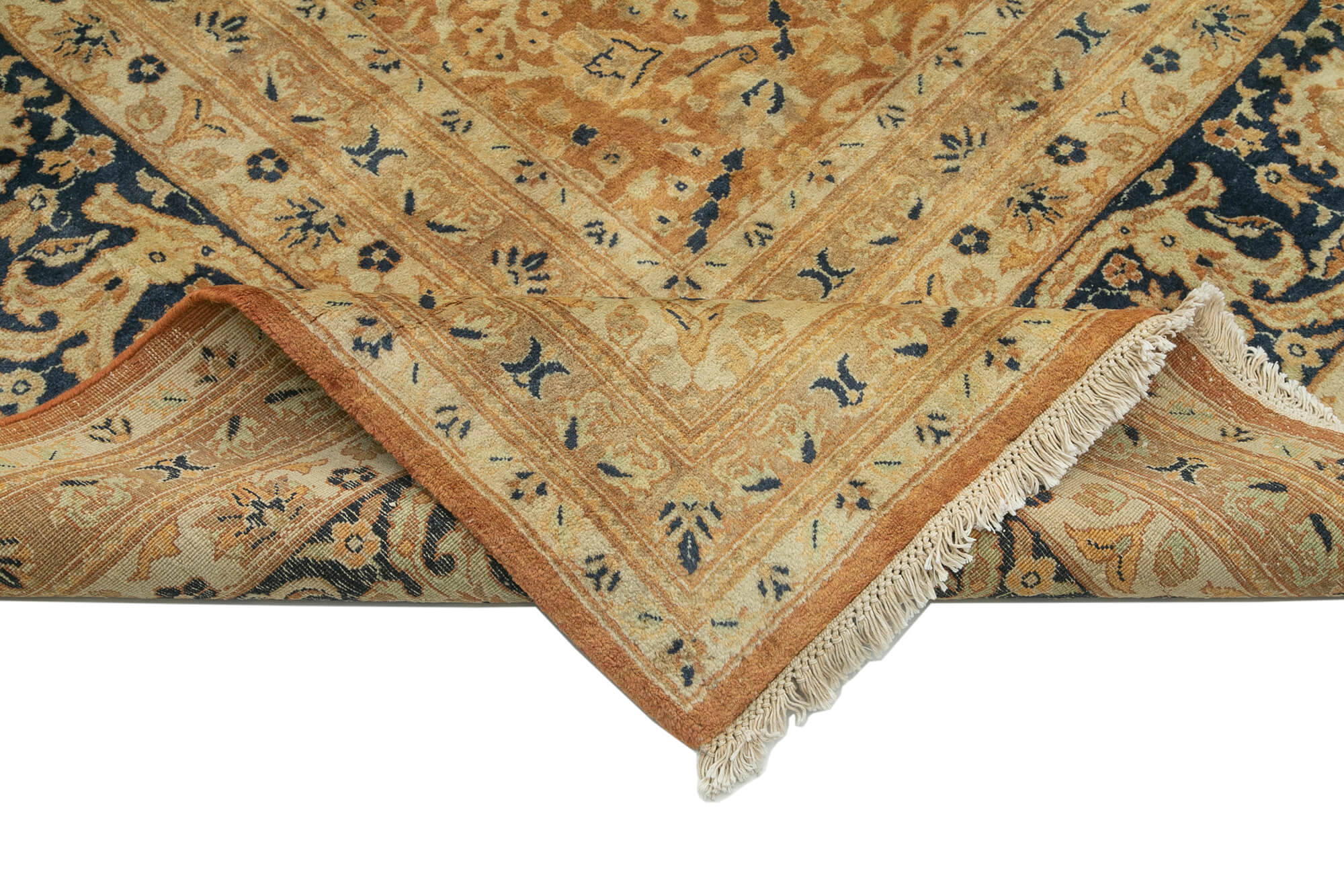 Handmade Wool Area Rug – Classic Orange Vintage Hand Knotted Rug 12'11''x17'11''