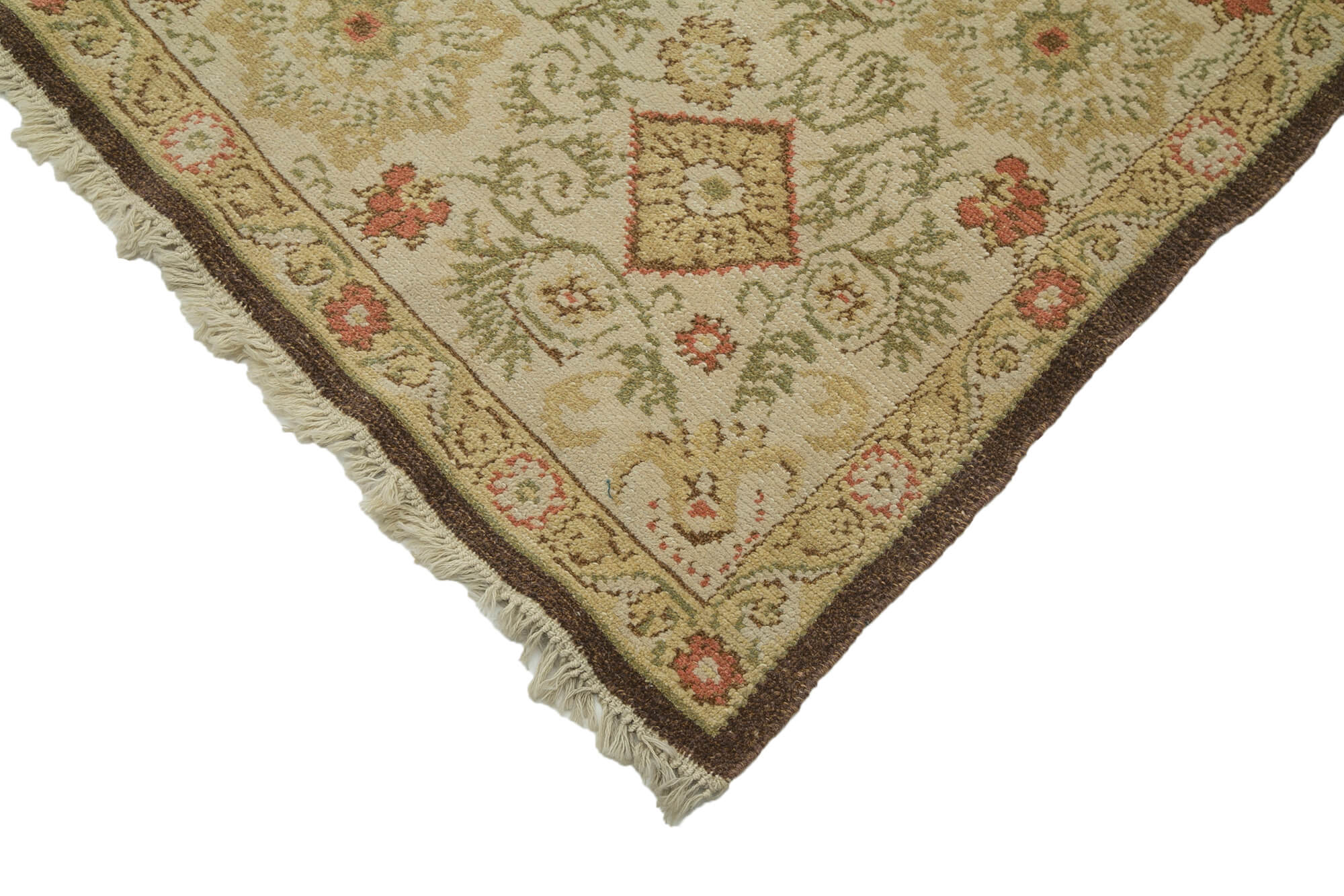 Handmade Wool Area Rug - Classic Beige Carpet Cotton Wool Rug 12'1''x16'11''