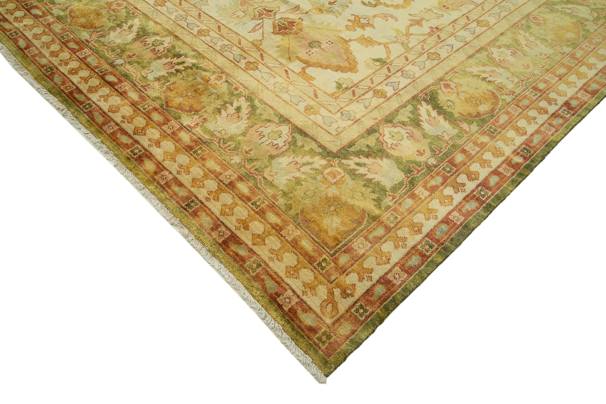 Handmade Wool Area Rug – Classic Beige Cotton Wool Rug by Agacan, 12'2'' x 14'10''