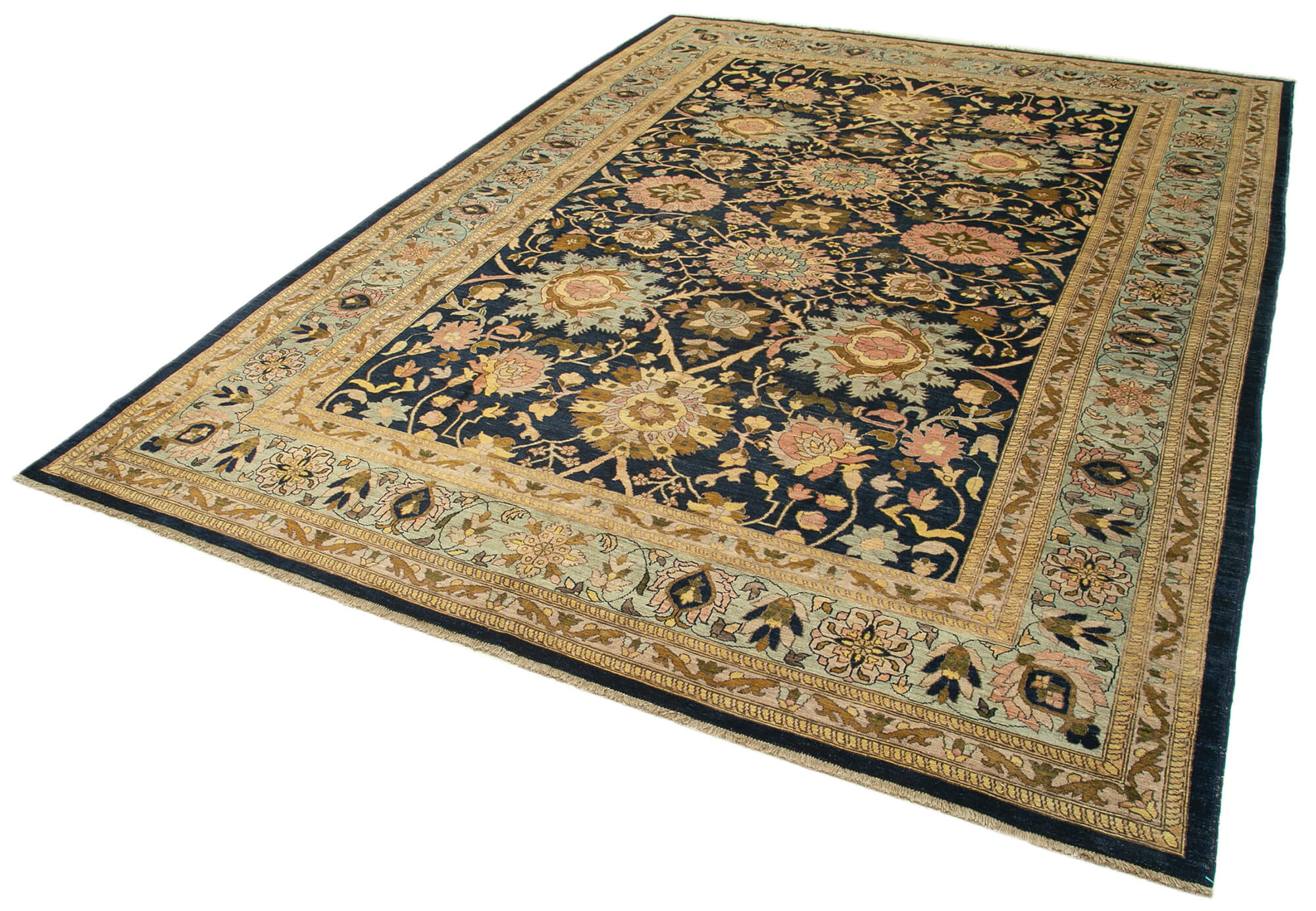 Handmade Wool Area Rug – Classic Cotton Rug Beige Area Carpet 9'10''x13'7''