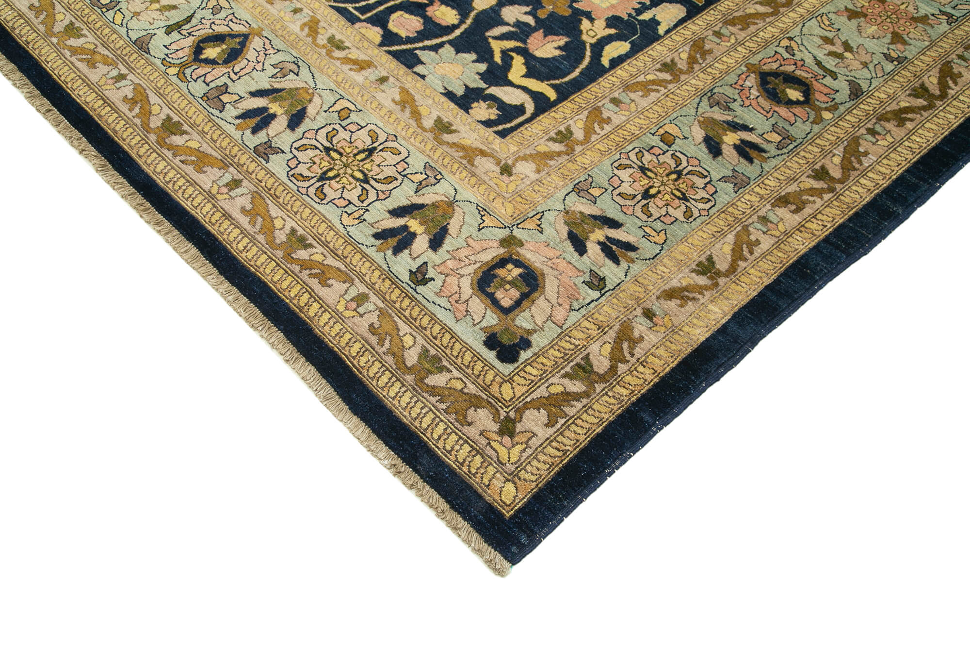 Handmade Wool Area Rug – Classic Cotton Rug Beige Area Carpet 9'10''x13'7''