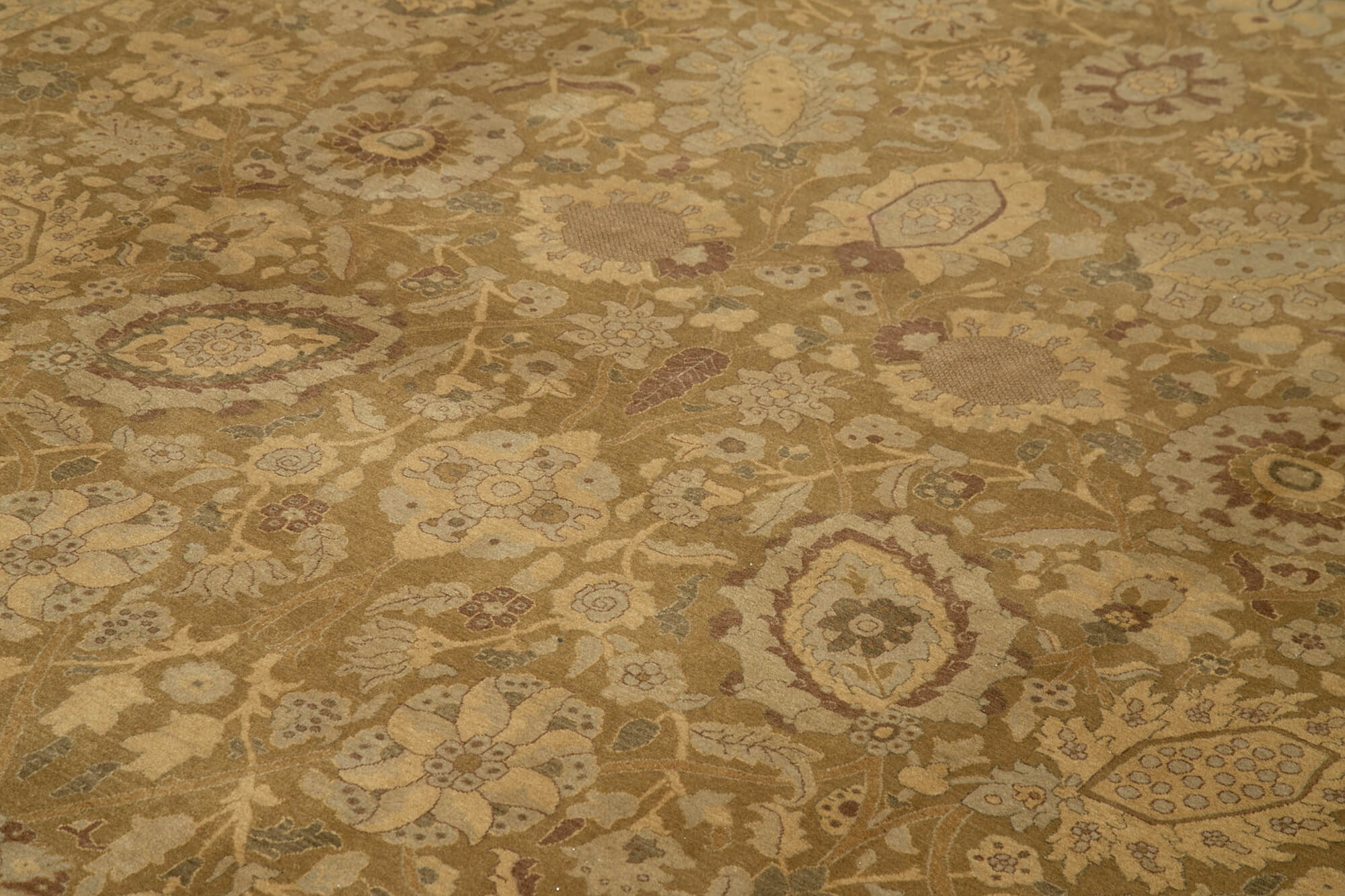 Handmade Wool Area Rug – Tebriz Classic Brown Cotton Wool Rug 9'11''x14'8''