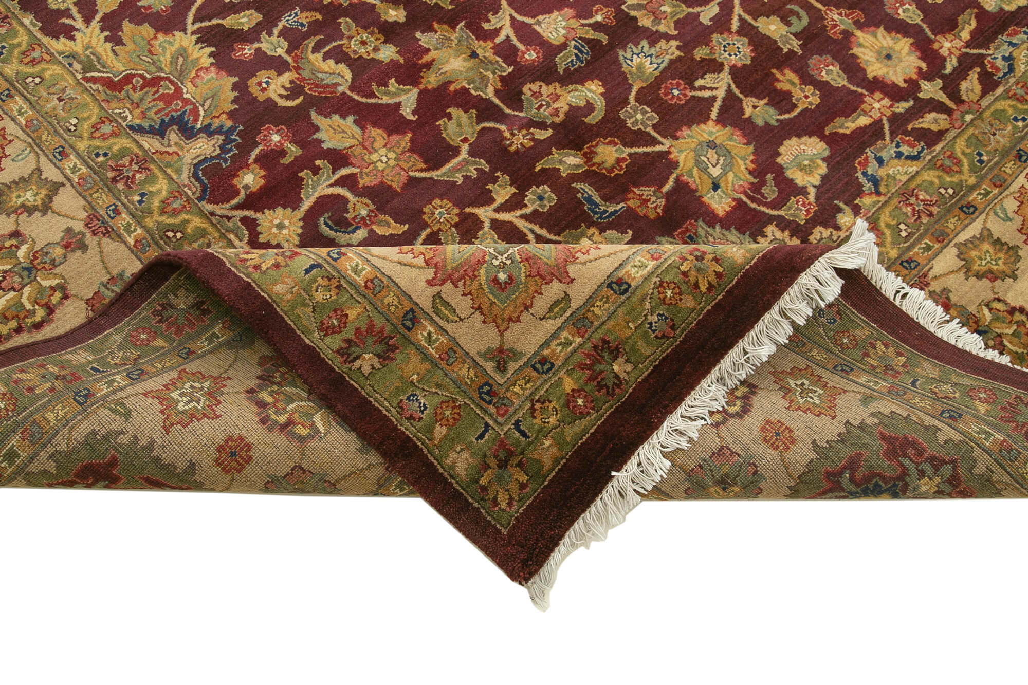 Handmade Wool Area Rug – Tebriz Classic Red Rug 10'x14' Durable Cotton Weave