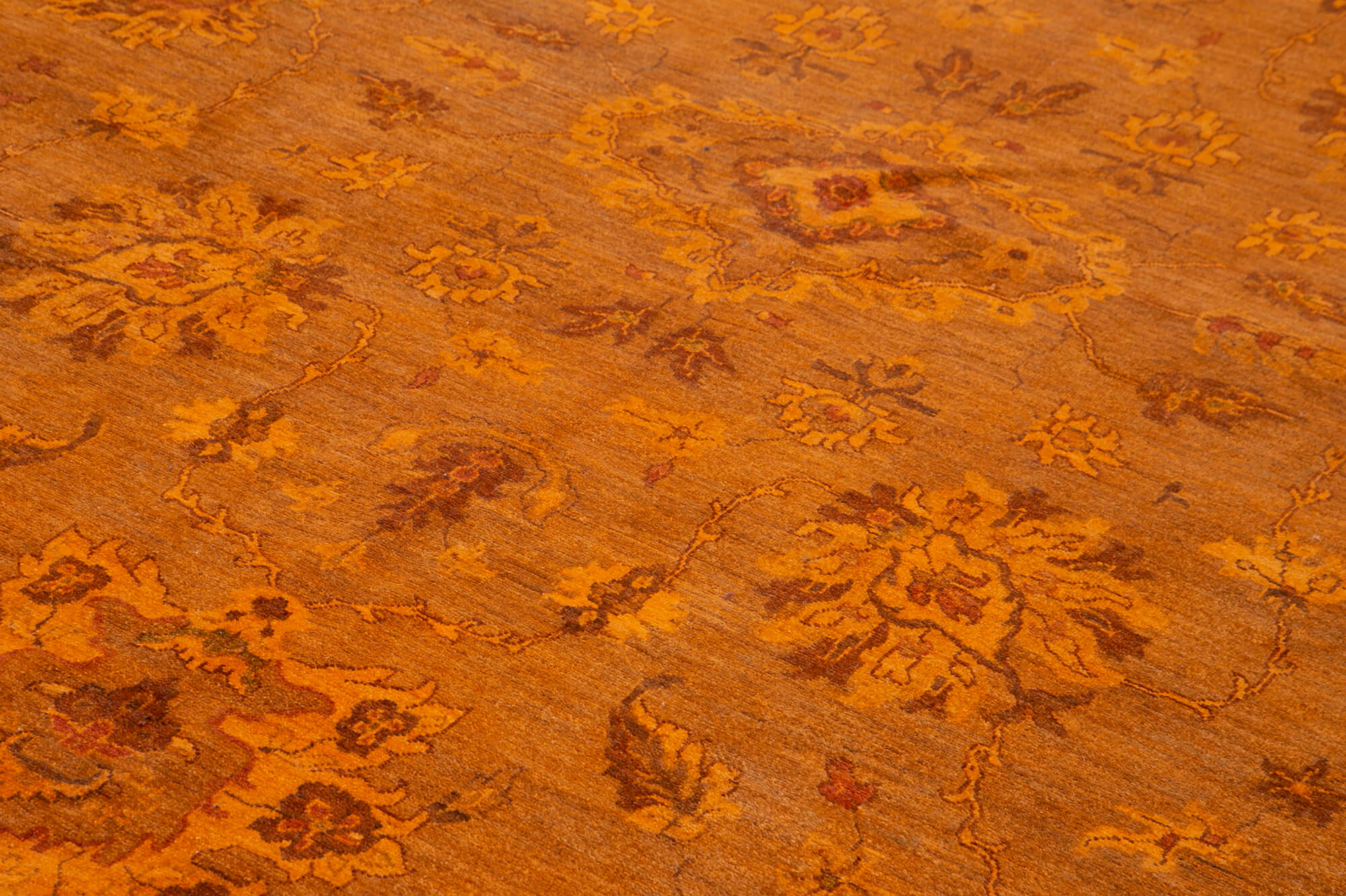 Handmade Wool Area Rug – Tebriz Classic Orange Cotton Wool Rug 9'8''x14'2''