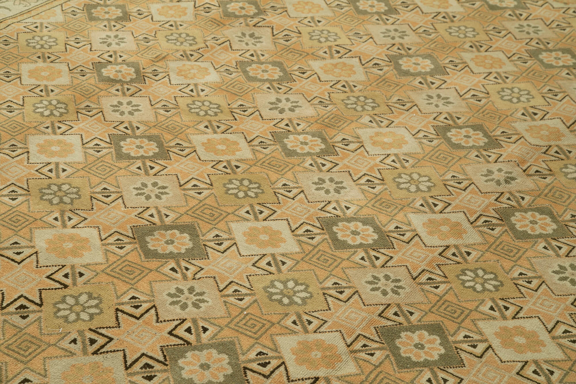 Handmade Wool Area Rug – Classic Beige Cotton Wool Rug, Durable Turkish Carpet 10'x13'9"