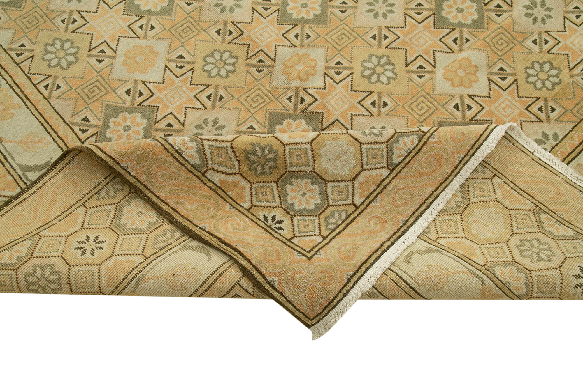Handmade Wool Area Rug – Classic Beige Cotton Wool Rug, Durable Turkish Carpet 10'x13'9"