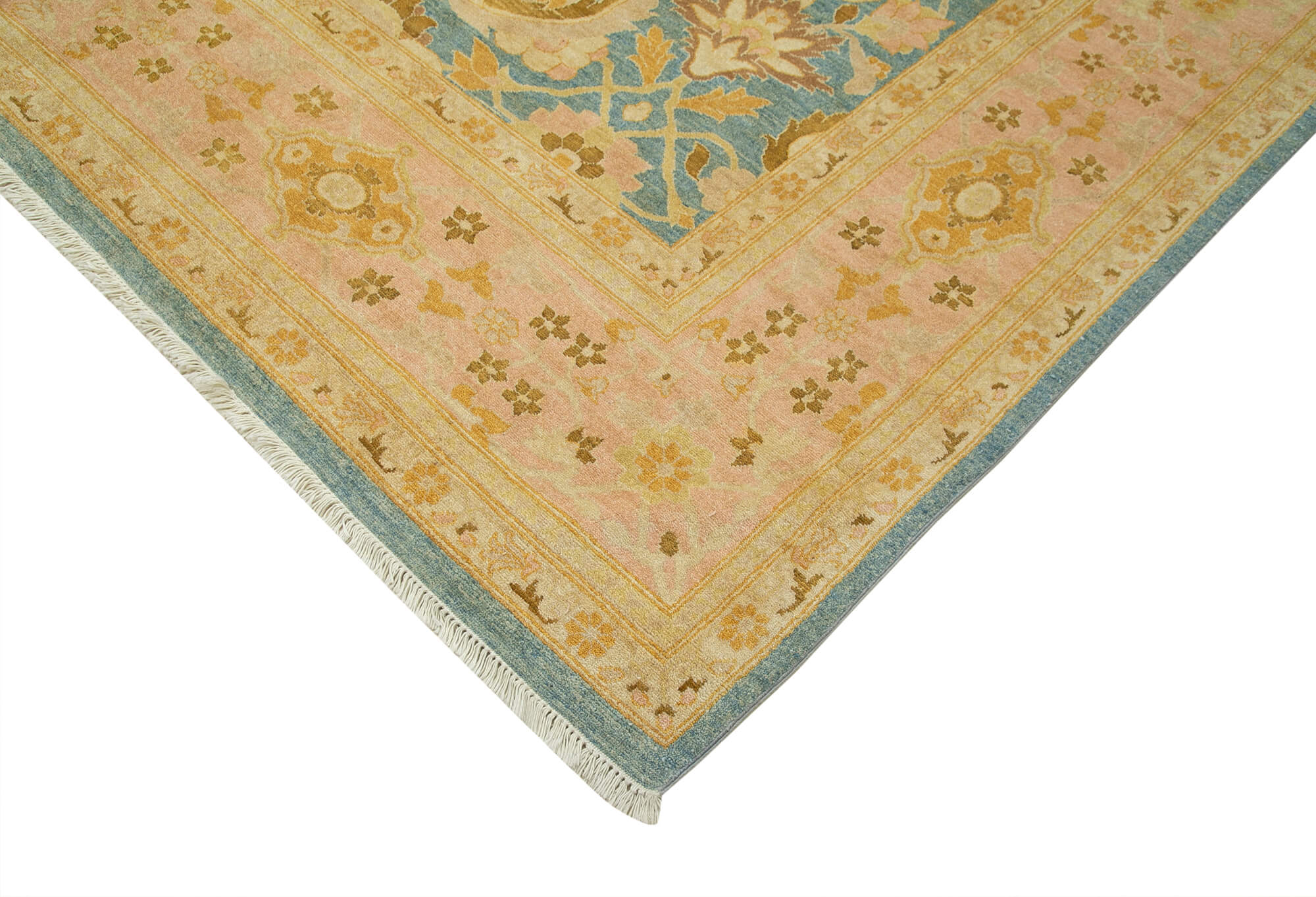 Handmade Wool Area Rug – Classic Beige Vintage Turkish Carpet 10'3''x14'3''
