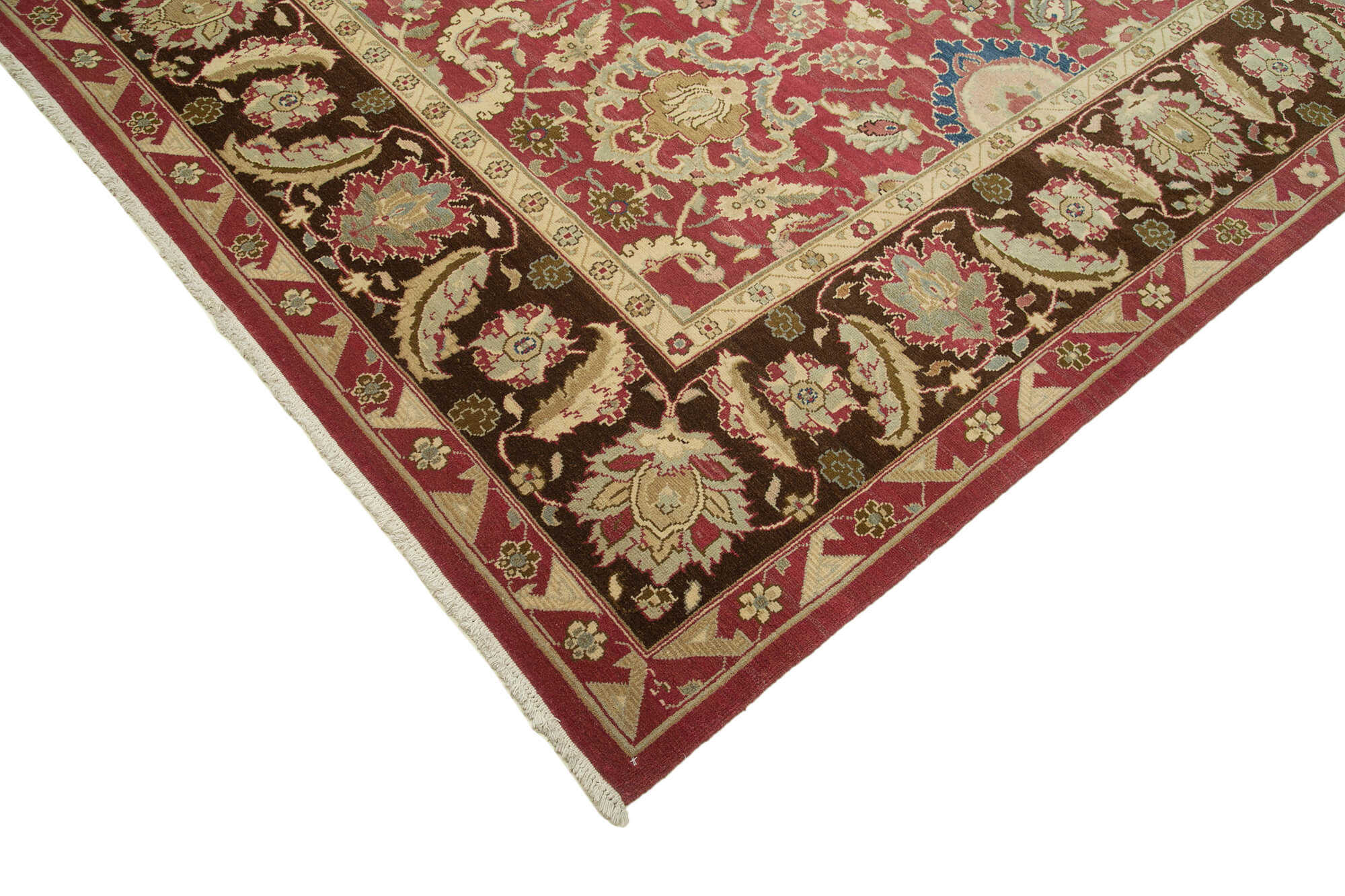 Handmade Wool Area Rug – Tebriz Classic Red Cotton Wool Carpet 9'11''x14'4''
