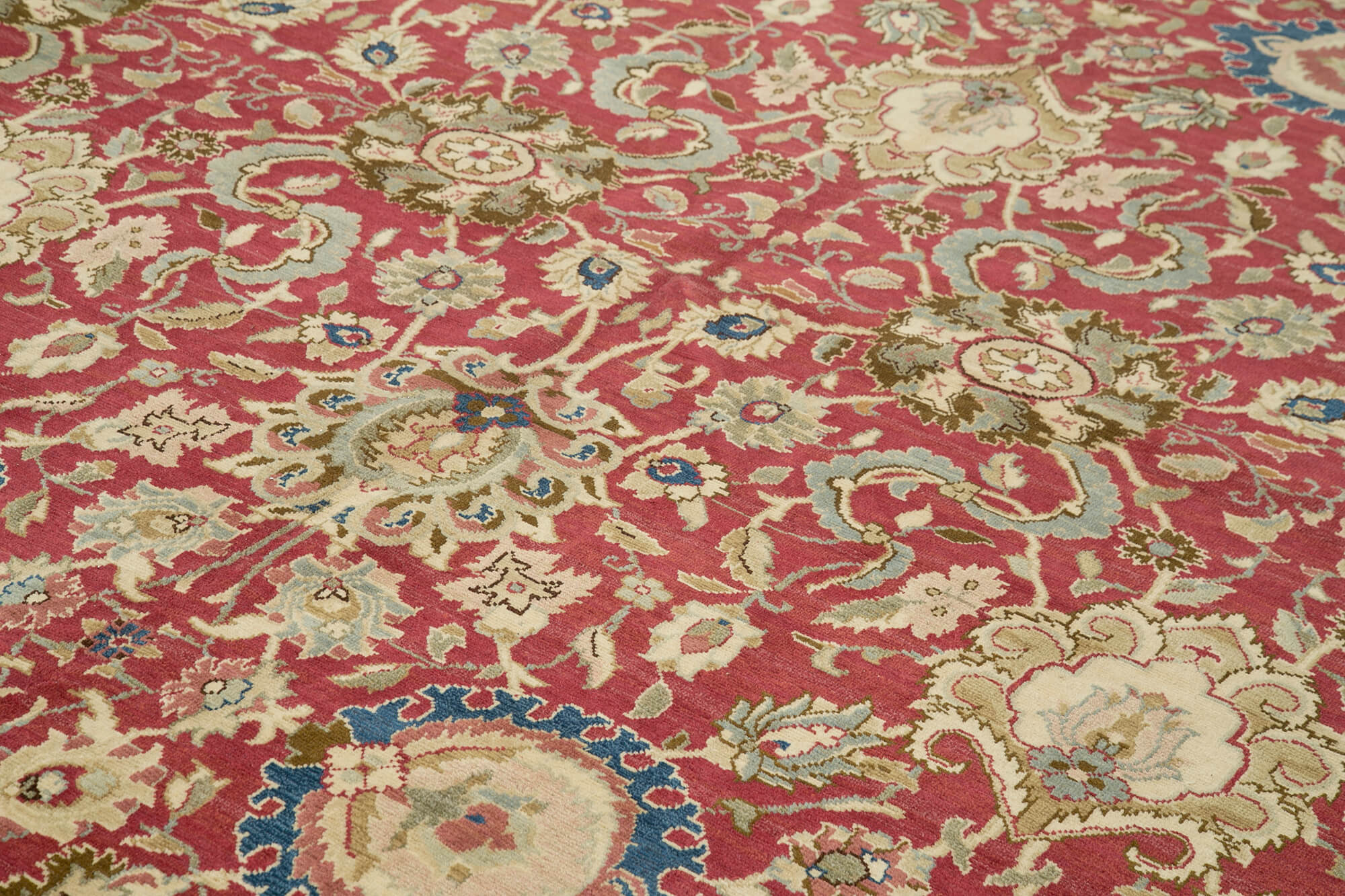 Handmade Wool Area Rug – Tebriz Classic Red Cotton Wool Carpet 9'11''x14'4''