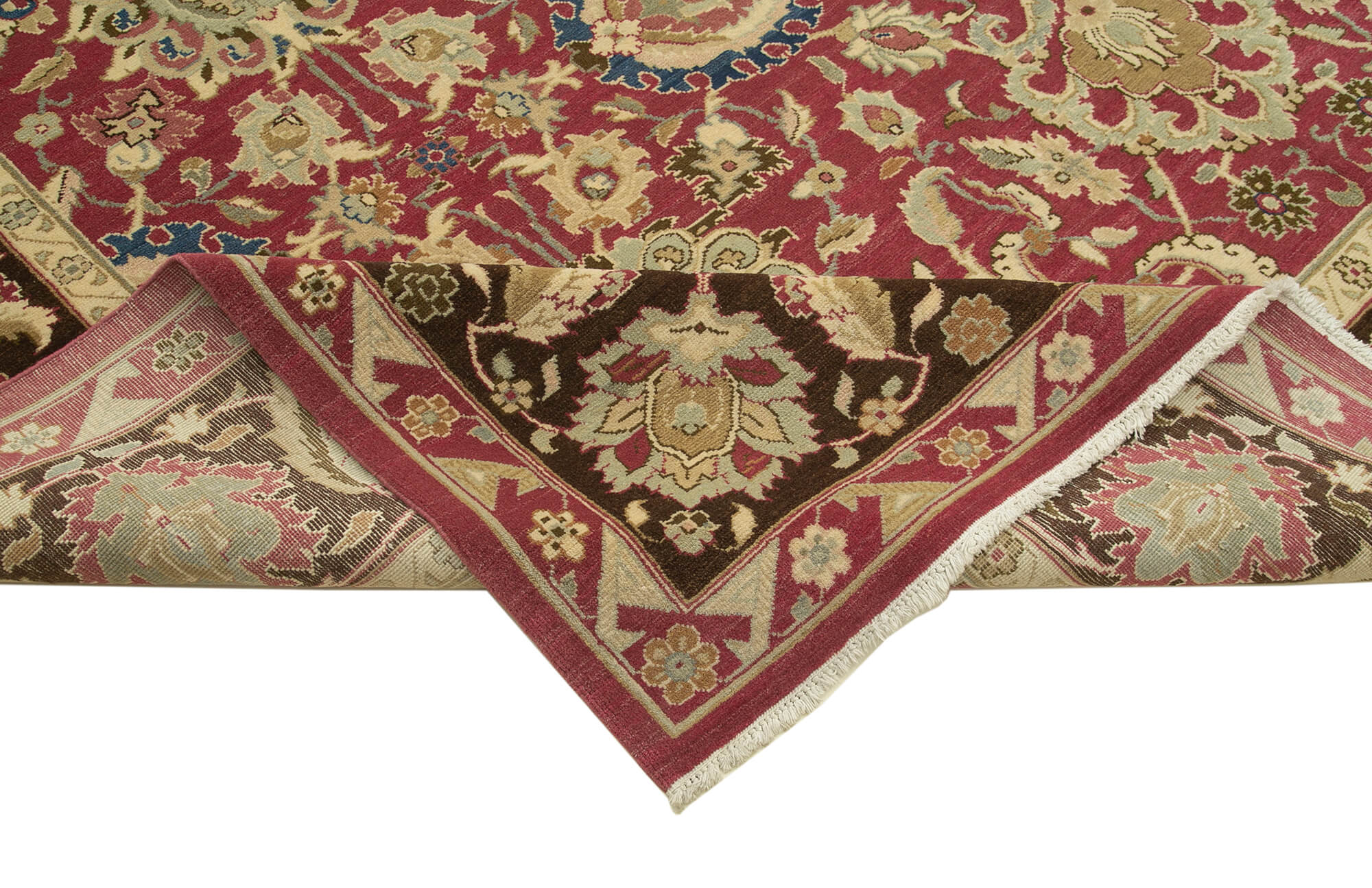 Handmade Wool Area Rug – Tebriz Classic Red Cotton Wool Carpet 9'11''x14'4''