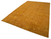 Handmade Wool Area Rug - Vintage Turkish Carpet | Classic Orange Cotton Wool Rug 10'x16'
