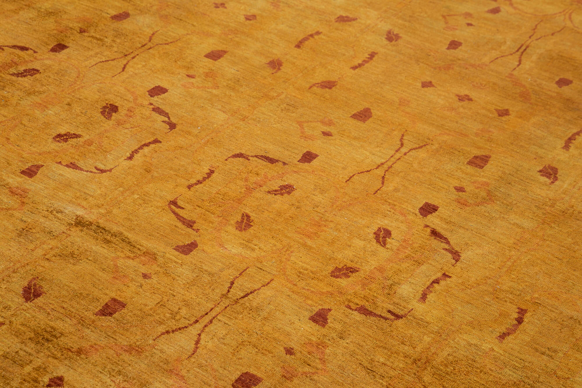 Handmade Wool Area Rug - Vintage Turkish Carpet | Classic Orange Cotton Wool Rug 10'x16'