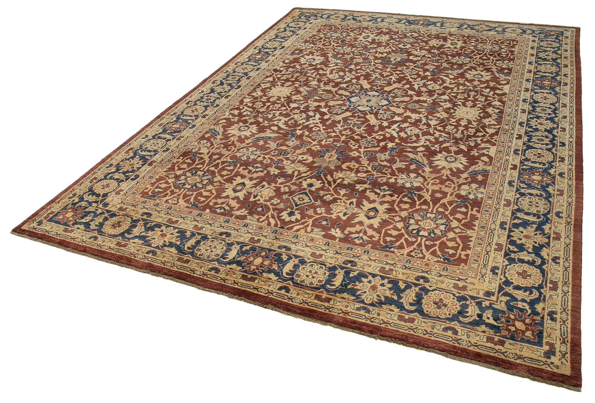 Handmade Wool Area Rug – Vintage Turkish Carpet 10'0'' x 14'0'' Classic Cotton Rug