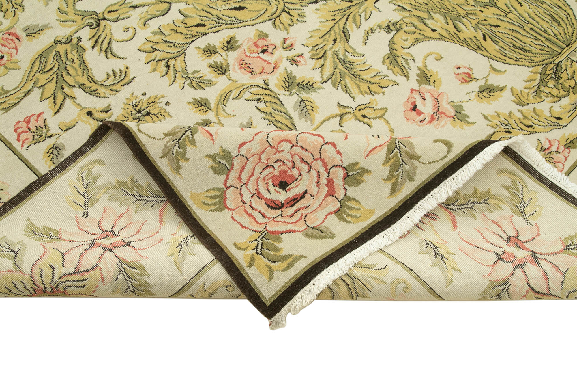 Handmade Wool Area Rug – Classic Beige Cotton Wool Rug, Turkish Hand Knotted 10'x13'7''