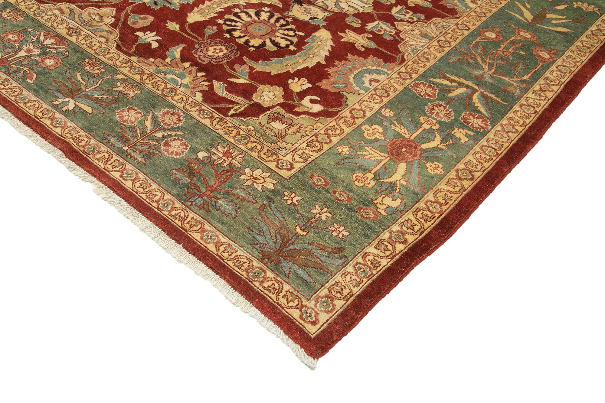 Handmade Wool Area Rug – Vintage Turkish Carpet Red Wool Rug 9'9'' x 14'1'' Classic Cotton Rug