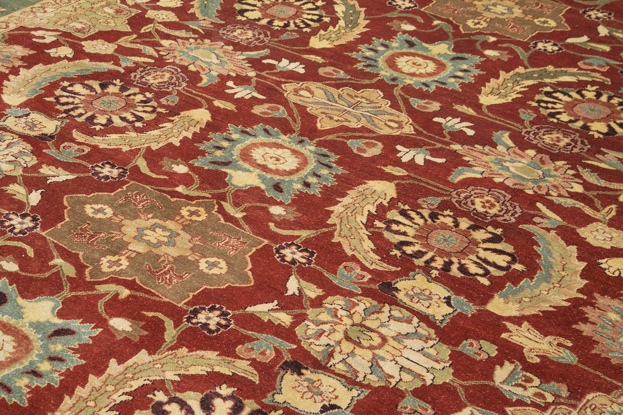 Handmade Wool Area Rug – Vintage Turkish Carpet Red Wool Rug 9'9'' x 14'1'' Classic Cotton Rug